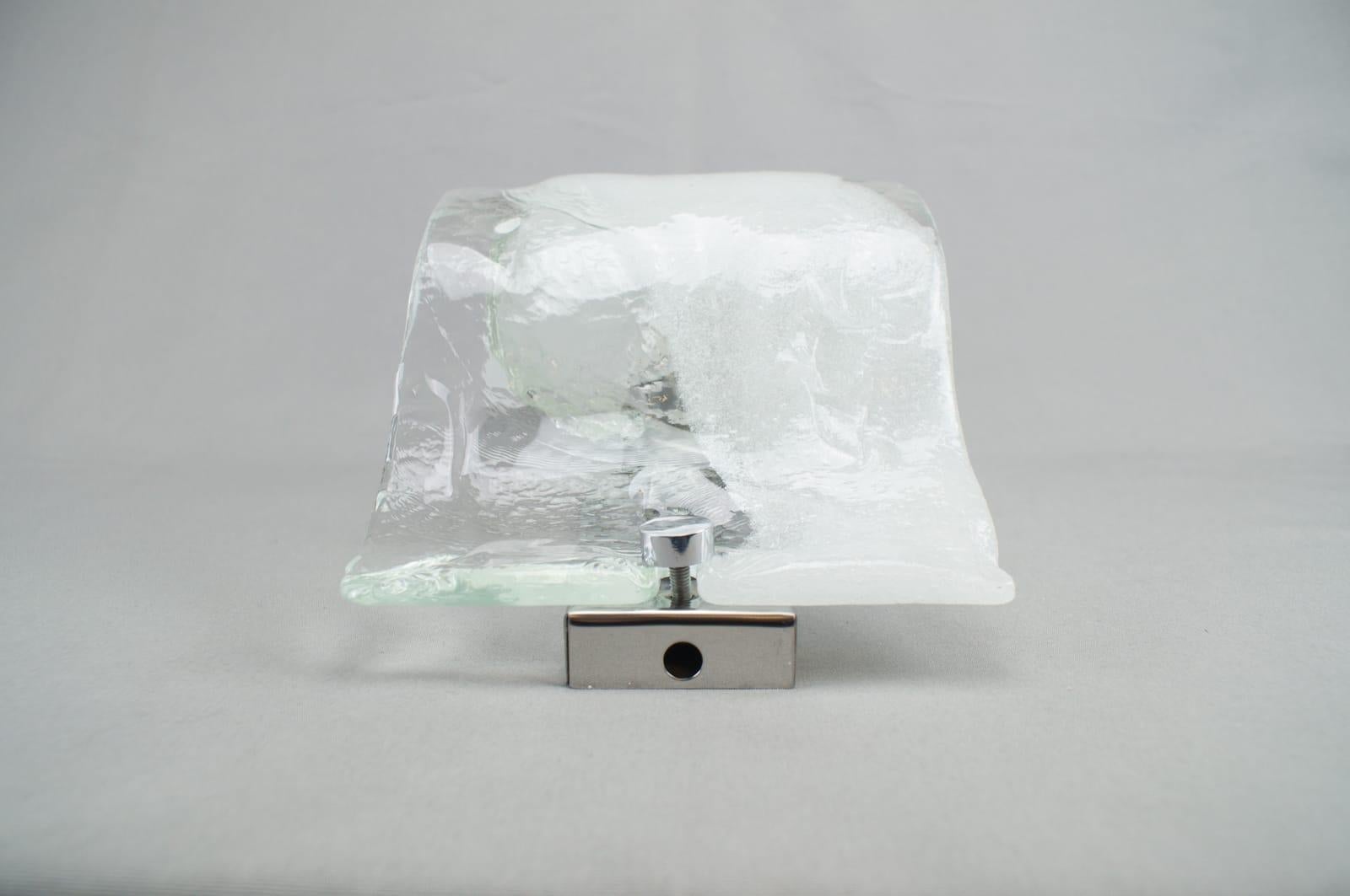 Mid-Century Modern Large Murano Vetri Glass Wall Lamp, Italy 1960s For Sale