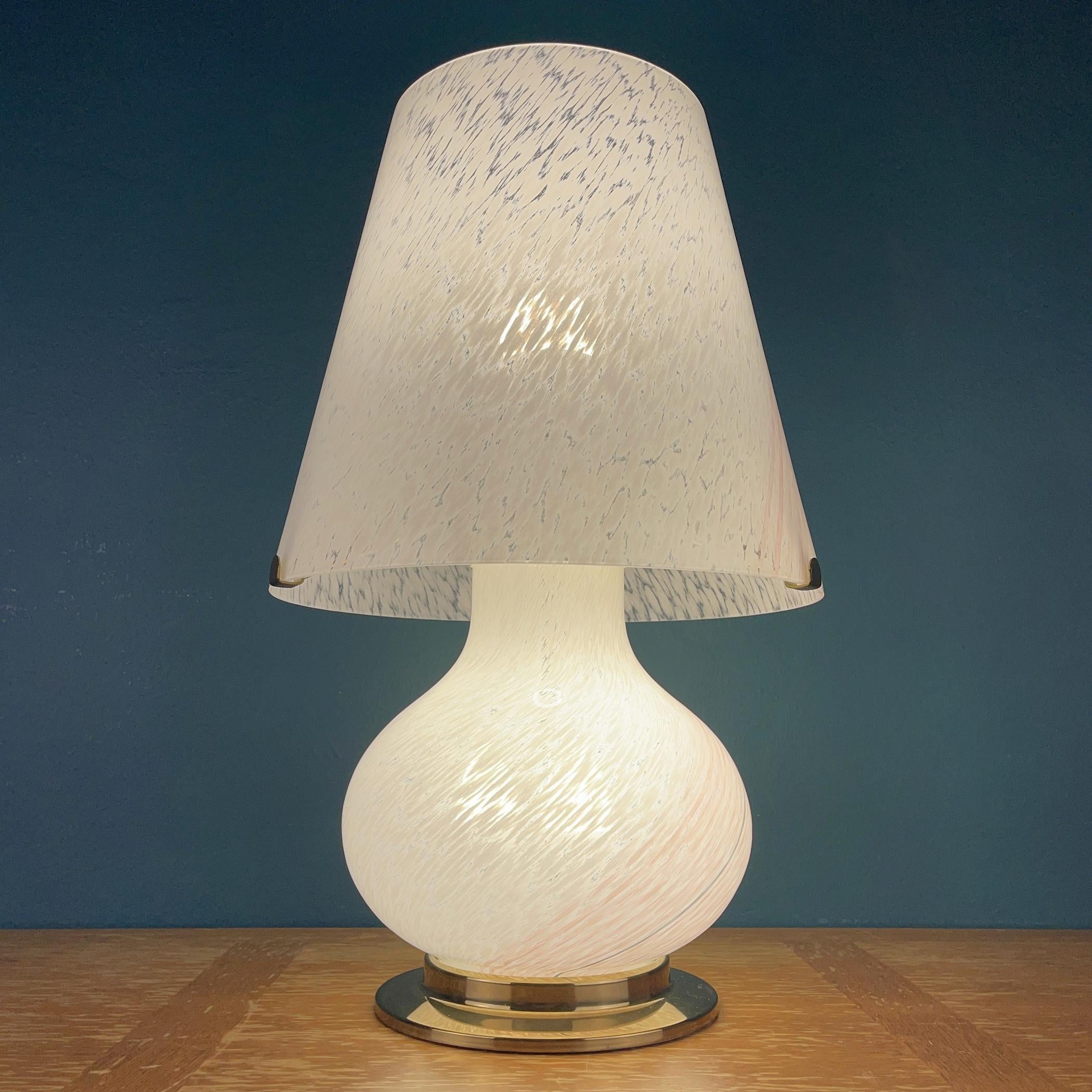 Large Murano Vetri Swirl Mushroom Table Lamp Italy 1970s For Sale 3