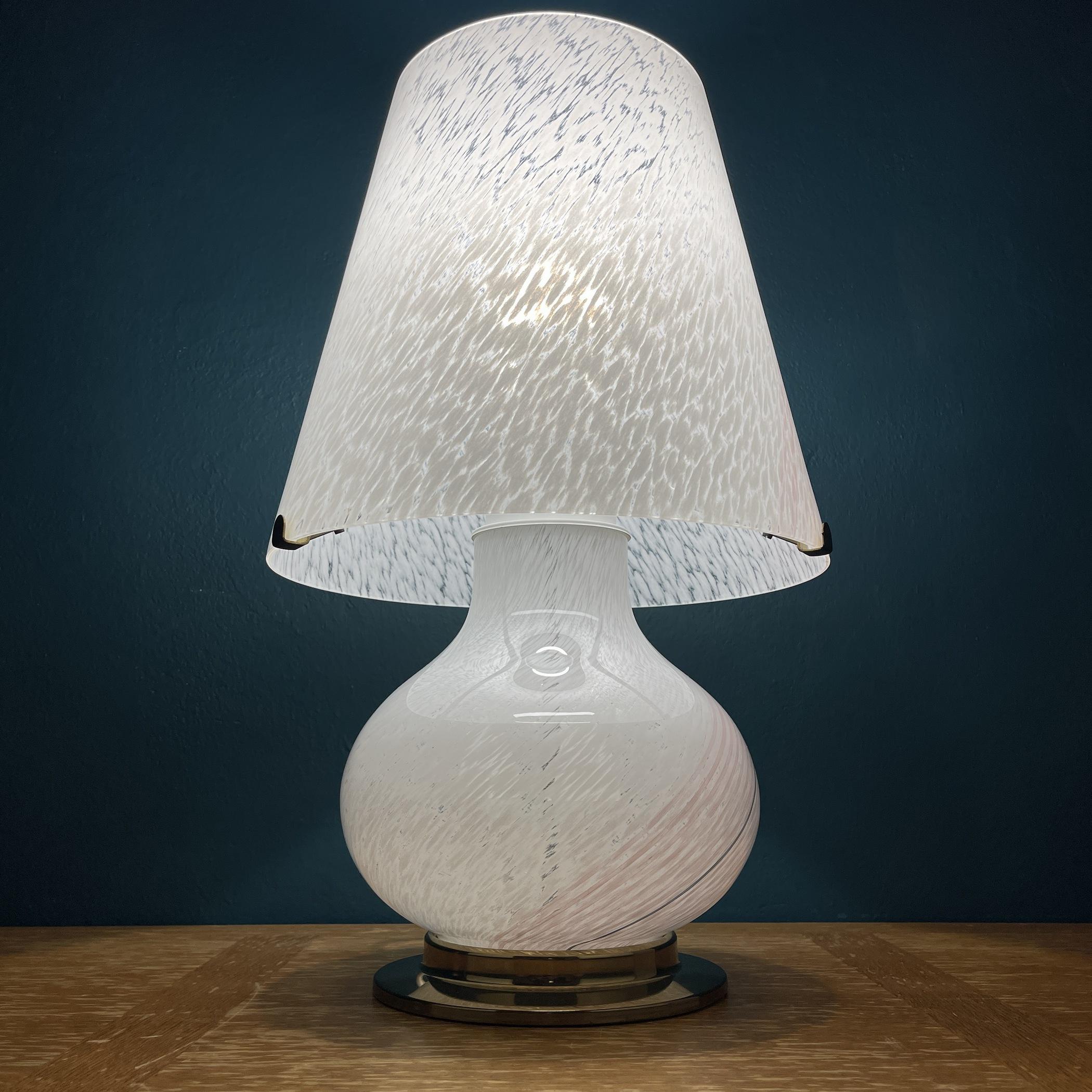 Large Murano Vetri Swirl Mushroom Table Lamp Italy 1970s For Sale 5