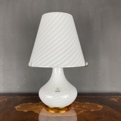 Large Murano Vetri Swirl Mushroom Table Lamp Italy, 1970s