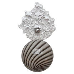 Großer Murano Vintage Candy Anhänger grau-braunes Wirbelglas, hergestellt in Italien