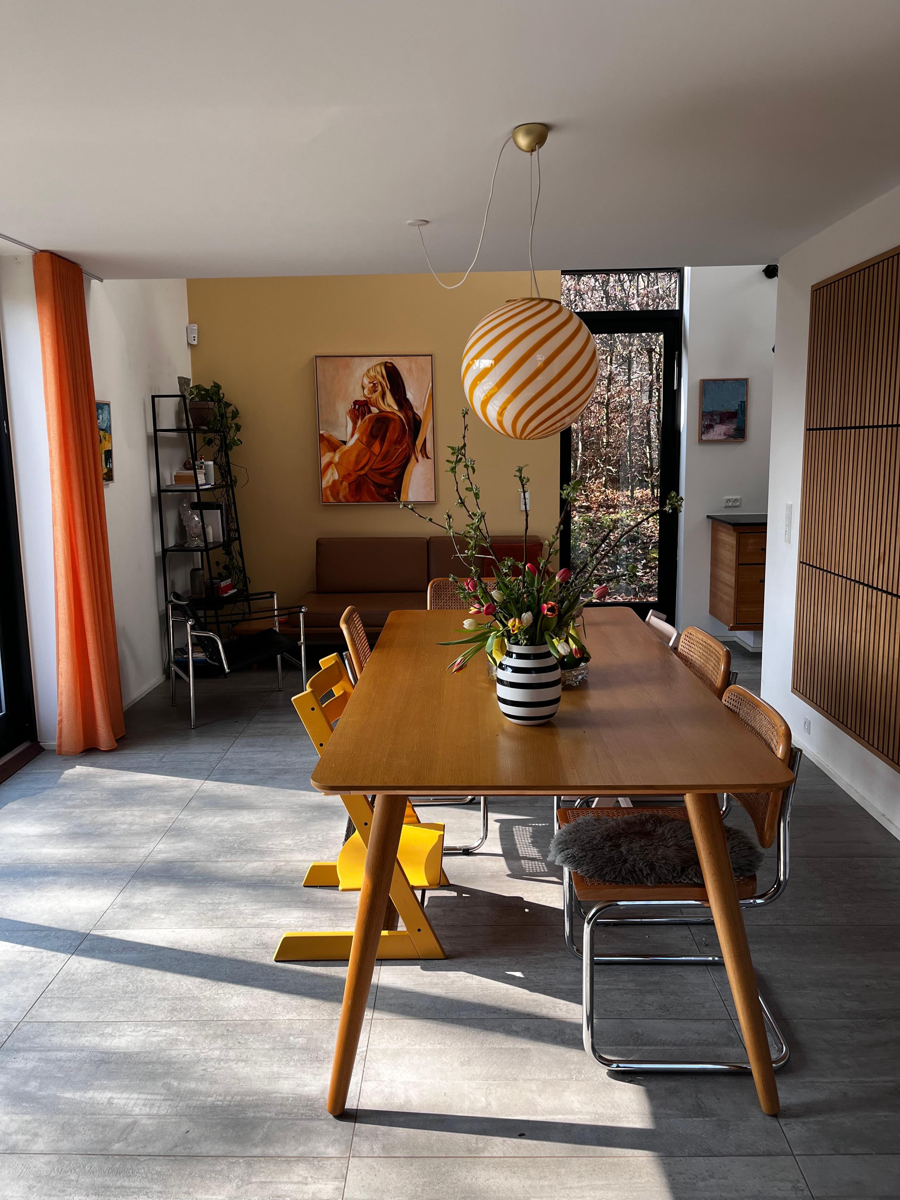 Large new Murano Vintage Candy pendant ceiling lamp in mustard yellow / white glass. Mouth-blown glass in round shape with swirl pattern. E27 socket. Comes with adjustable suspension. 
Handmade in Italy.
D:40 cm  

As it is mouth blown glass, the