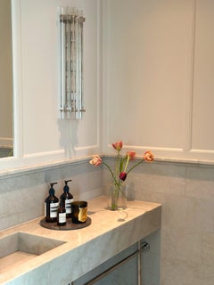 Large Murano Wall Lamp in Chrome & Clear Glass