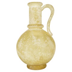 Large Murano Yellow Scavo Jug Vase attr. Gambaro & Poggi, 1960s Large Murano Yellow Scavo Jug Vase attr. Gambaro & Poggi, 1960s