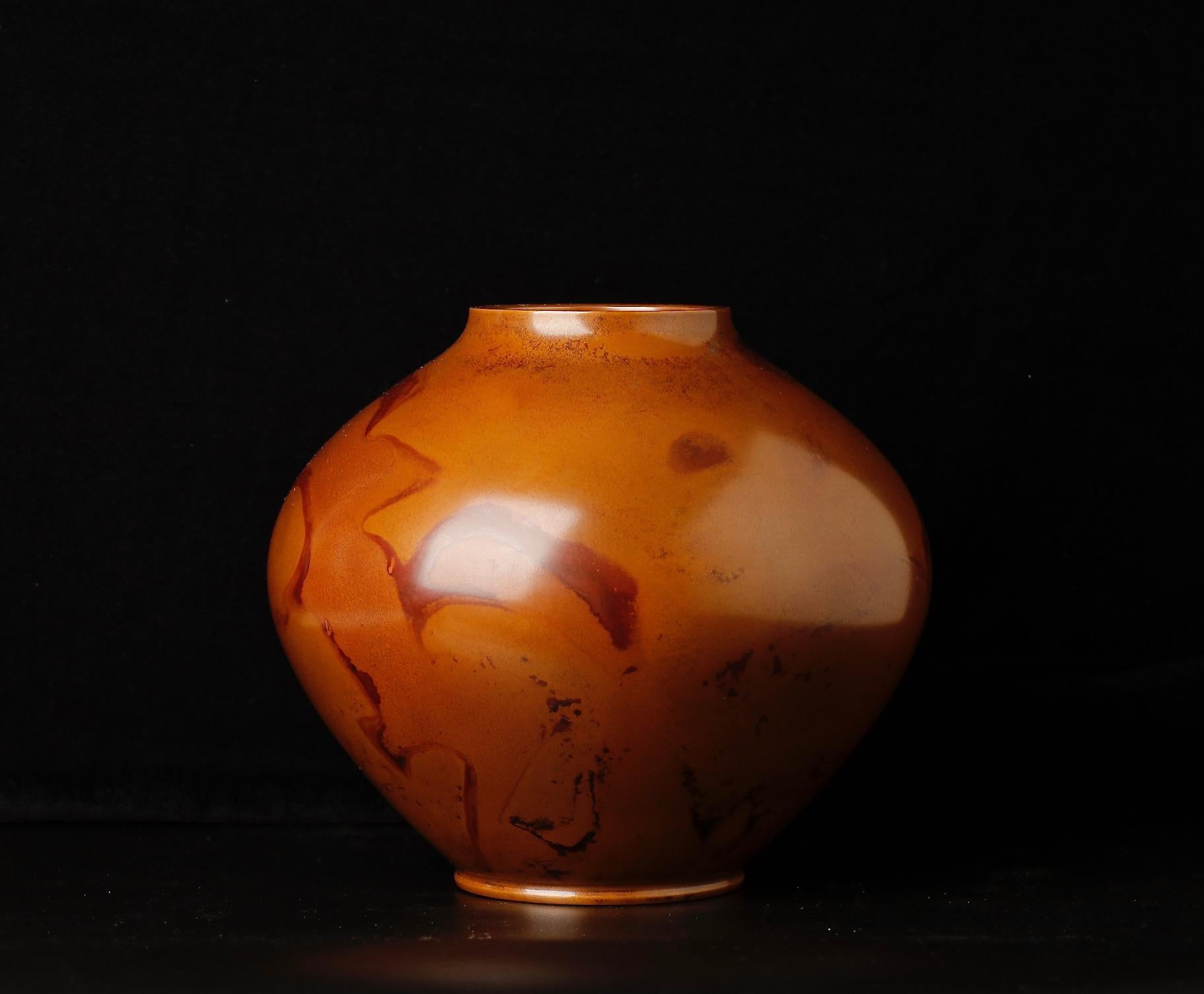 Japanese Large Murashi-Do Bronze Vase by Renown Artist Yoshino Takeji For Sale