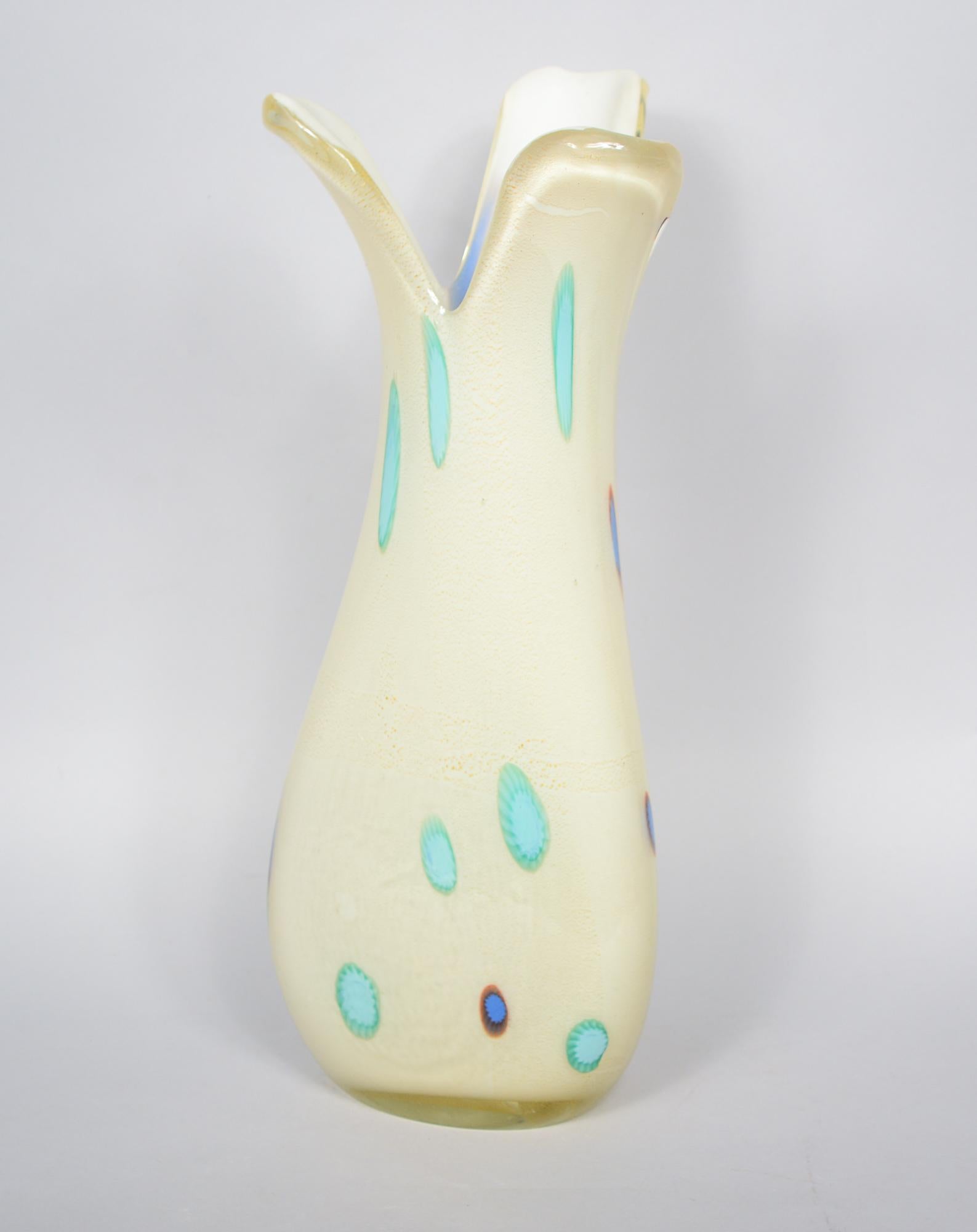 Mid-Century Modern Large Murrine Murano Vase Attributed to AVEM For Sale