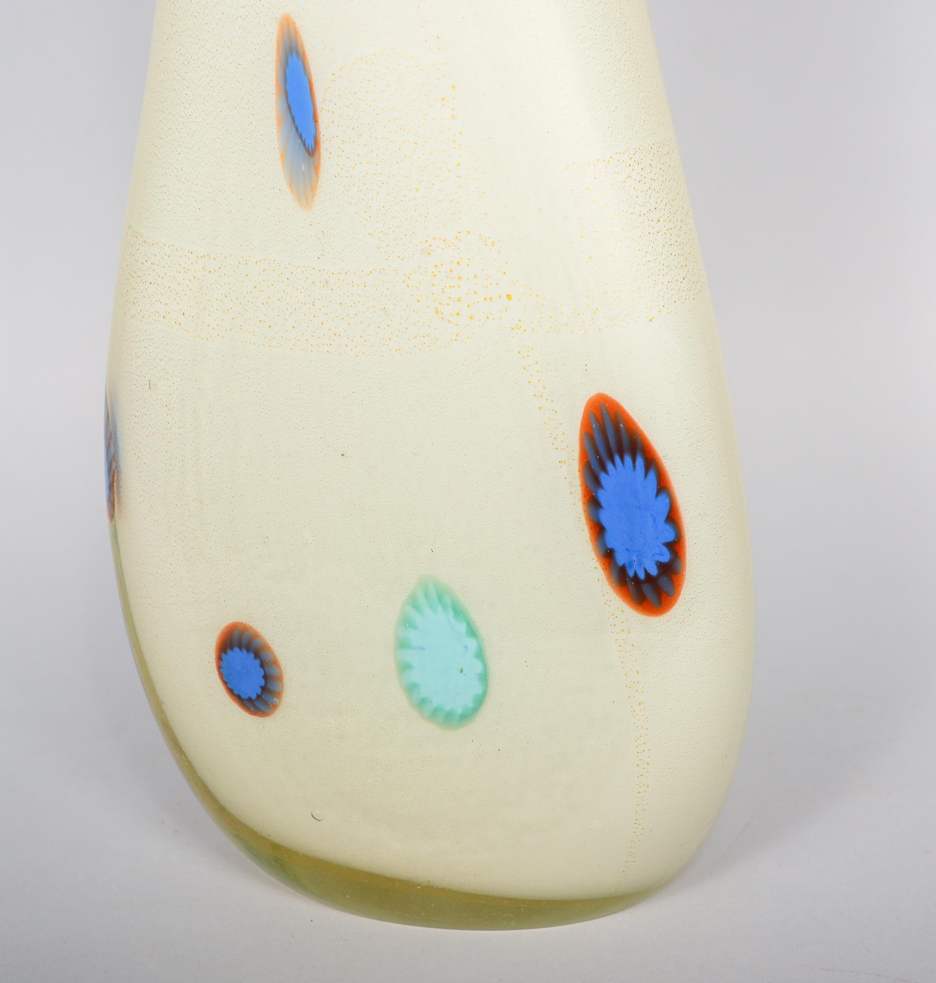 20th Century Large Murrine Murano Vase Attributed to AVEM For Sale
