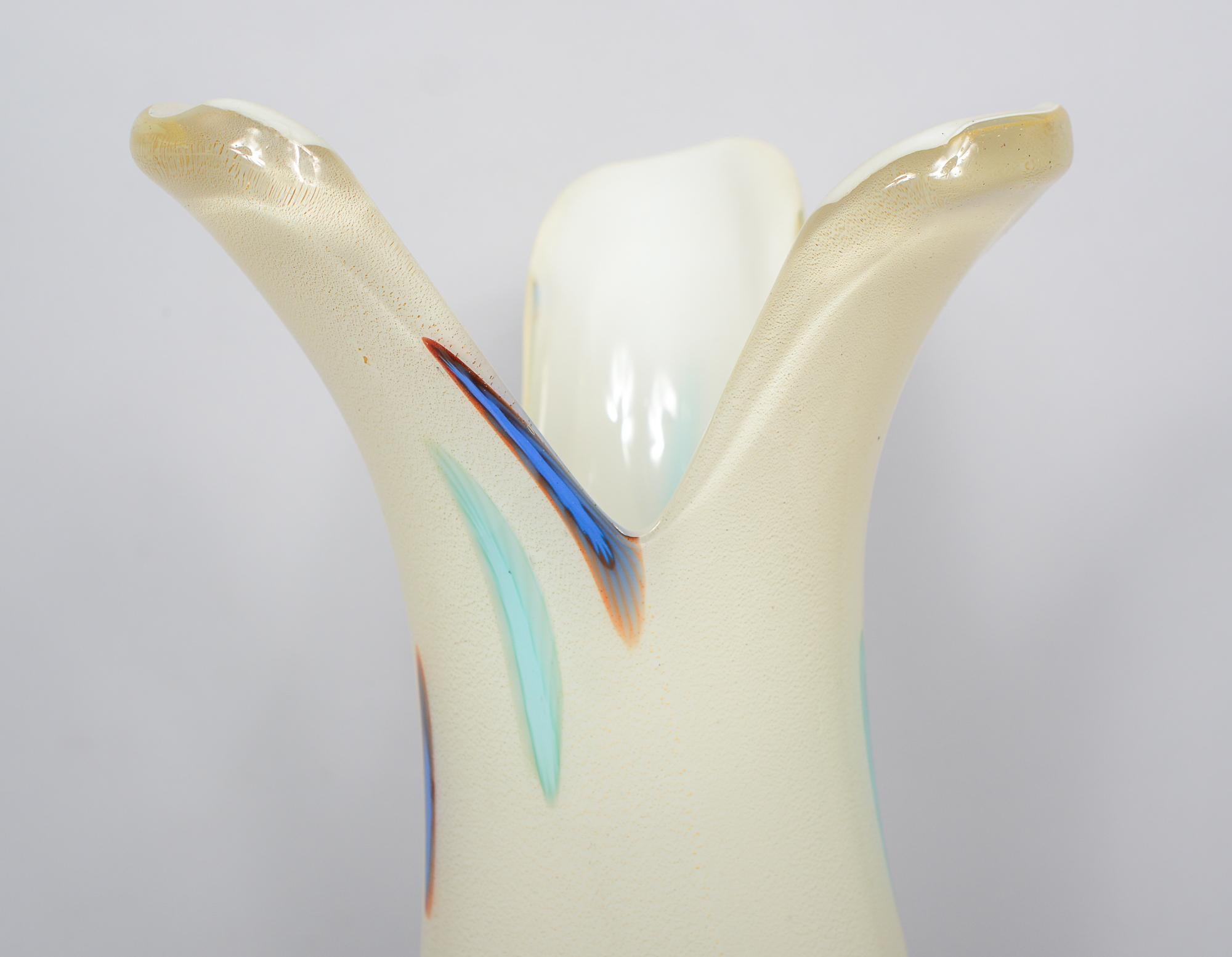 Art Glass Large Murrine Murano Vase Attributed to AVEM For Sale