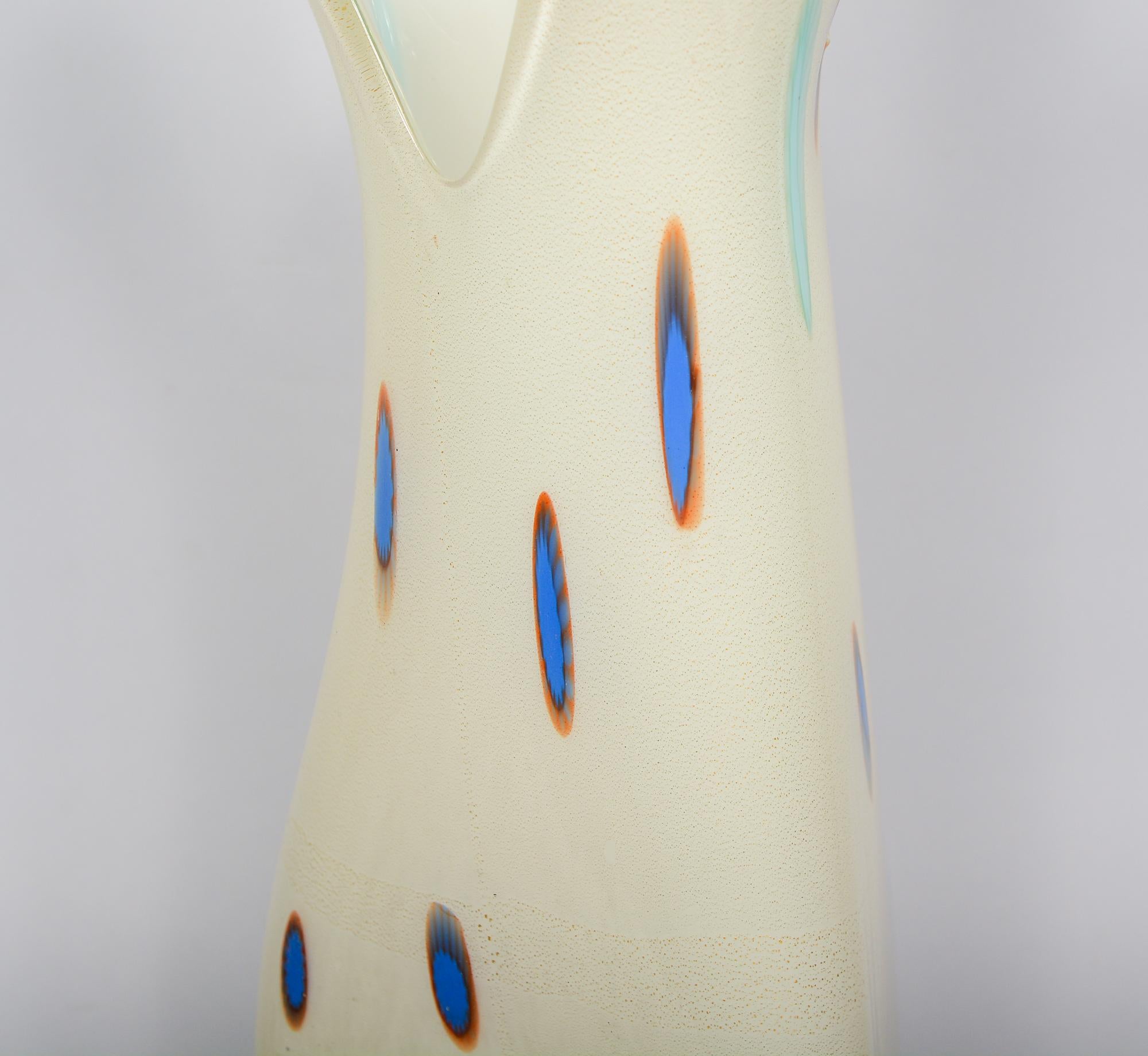 Large Murrine Murano Vase Attributed to AVEM For Sale 1