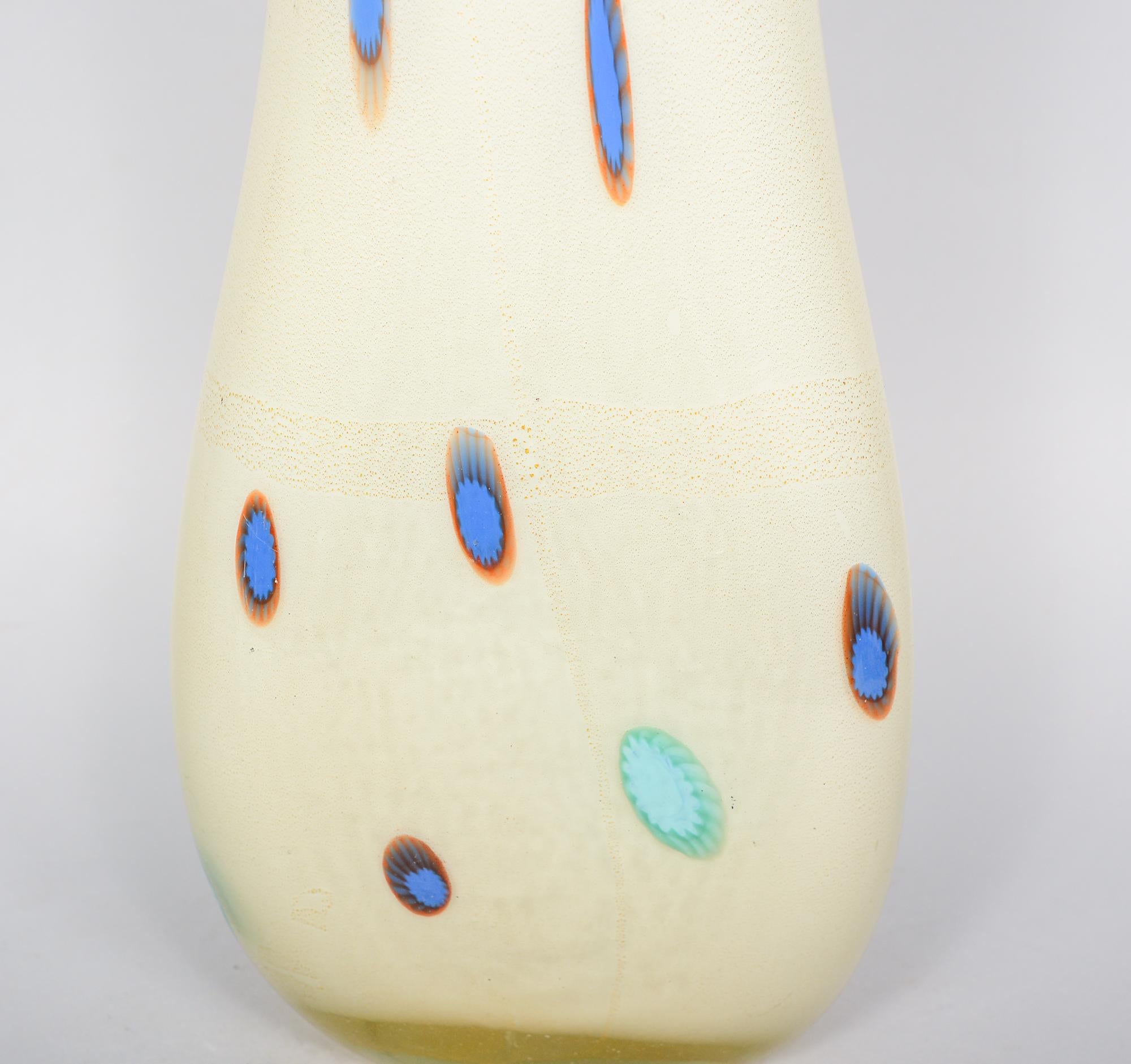 Large Murrine Murano Vase Attributed to AVEM For Sale 2