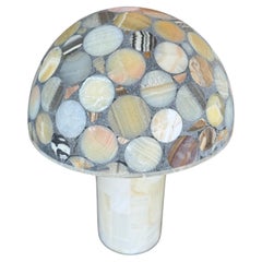 Large Mushroom Onyx Multistone Lamp