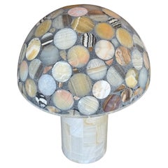 Grande lampe champignon en onyx multi-pierres