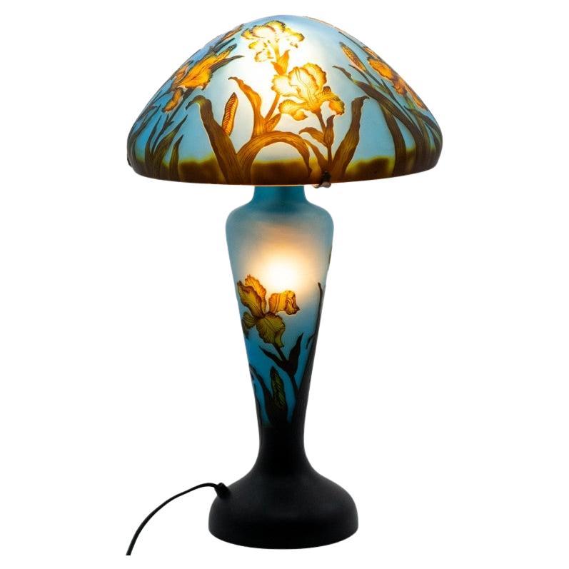 Large Mushroom, Table Lamp, Style Gallé, France, 1960