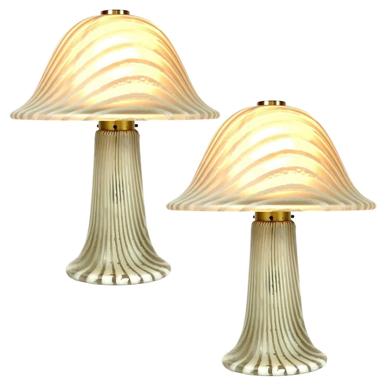 Large Mushroom Table Lamps by Peill Putzler, 1970s