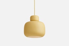 Large Mustard Yellow Stone Pendant Lamp by Philip Bro