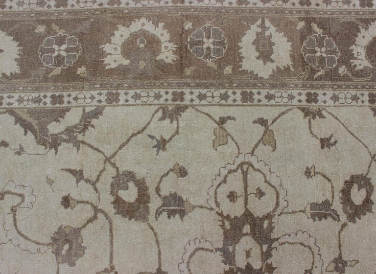Afghan Rug in Muted Earthy Tones of Brown and Cream For Sale at 1stDibs