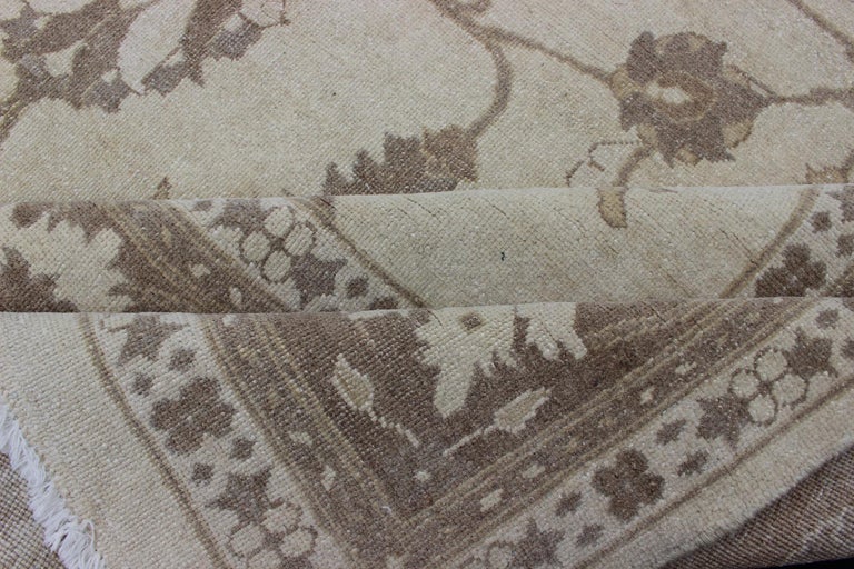 Afghan Rug in Muted Earthy Tones of Brown and Cream For Sale at 1stDibs
