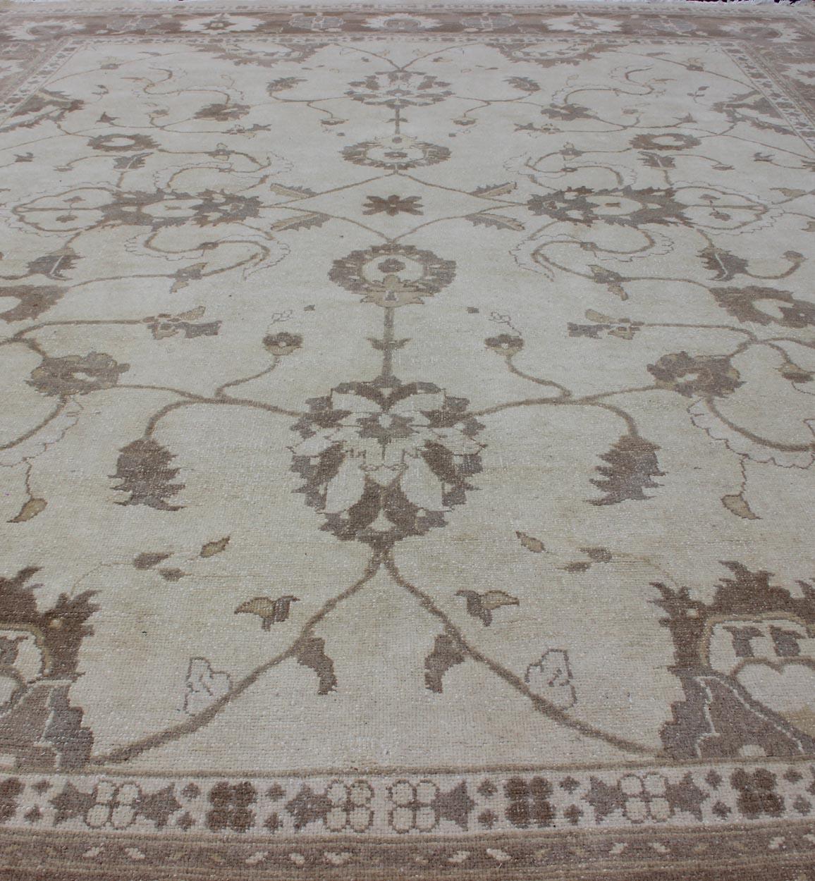 20th Century Earth Tone Rug by Keivan Woven Arts in Brown and Cream For Sale