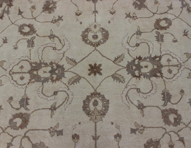Afghan Rug in Muted Earthy Tones of Brown and Cream For Sale at 1stDibs