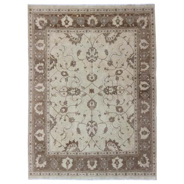 Earth Tone Rug by Keivan Woven Arts in Brown and Cream For Sale at ...