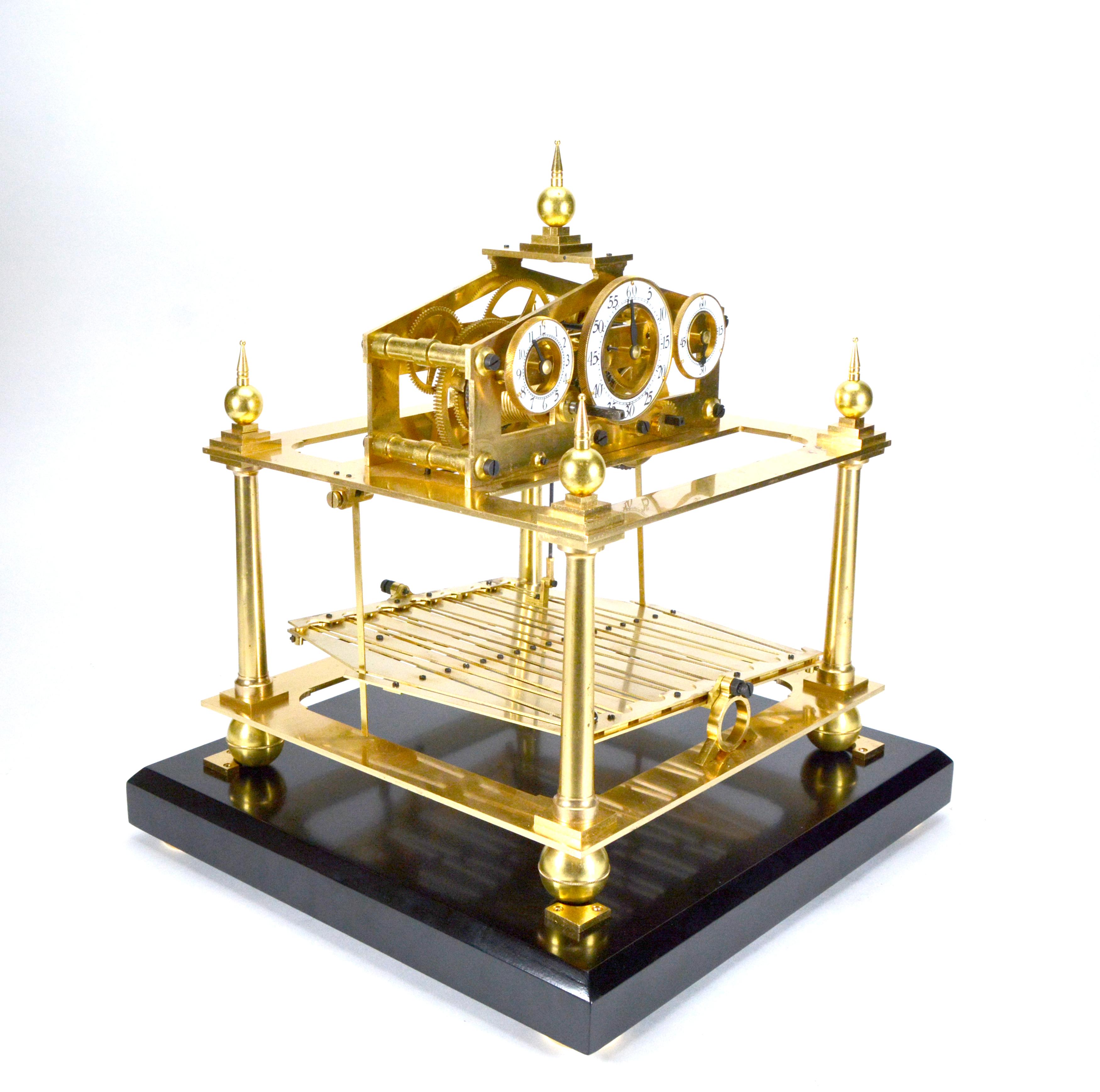 20th Century Large Mystery 8 DAY Fusee Chain English Congreve Rolling Ball Clock For Sale