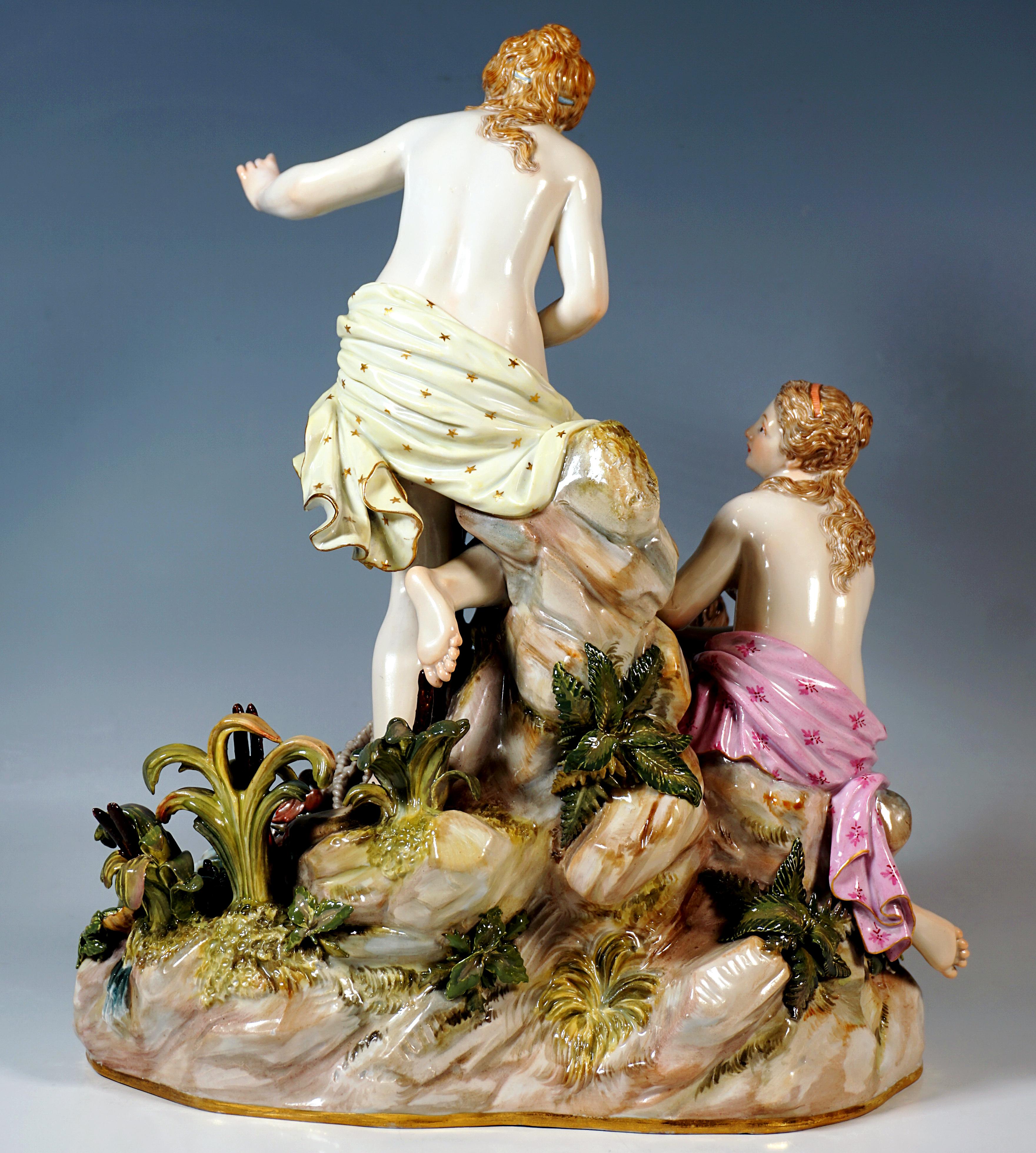 Baroque Large Mythological Meissen Group 'The Catch Of The Triton', J.J. Kändler, c 1860 en vente