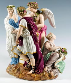 Large Mythological Meissen Group, The Wedding, by J.C. Schoenheit, Circa 1850