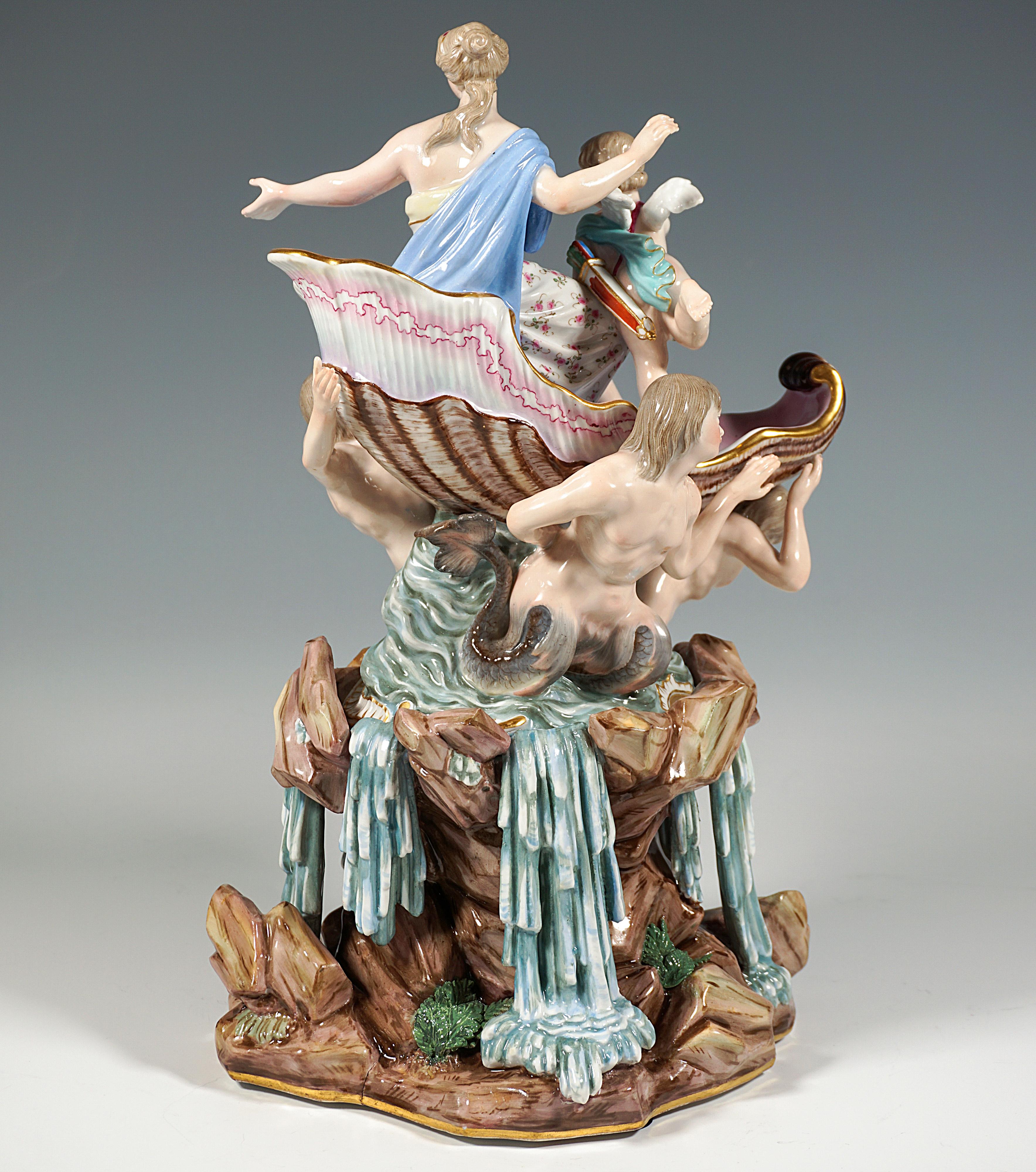 Allemand Grand groupe mythologique de Meissen « Triumph Of Venus », par J.J. Kaendler, vers 1870