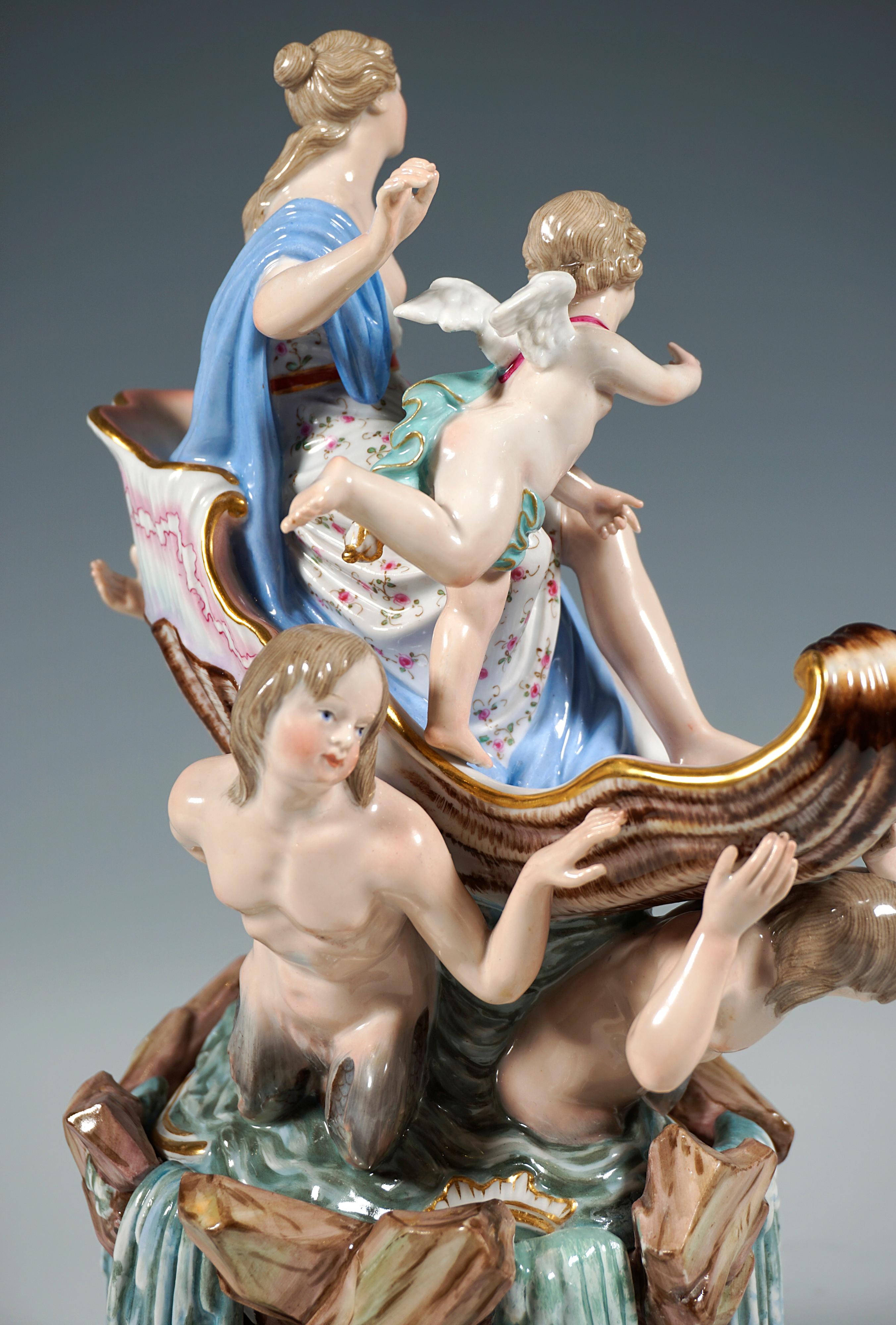 XIXe siècle Grand groupe mythologique de Meissen « Triumph Of Venus », par J.J. Kaendler, vers 1870
