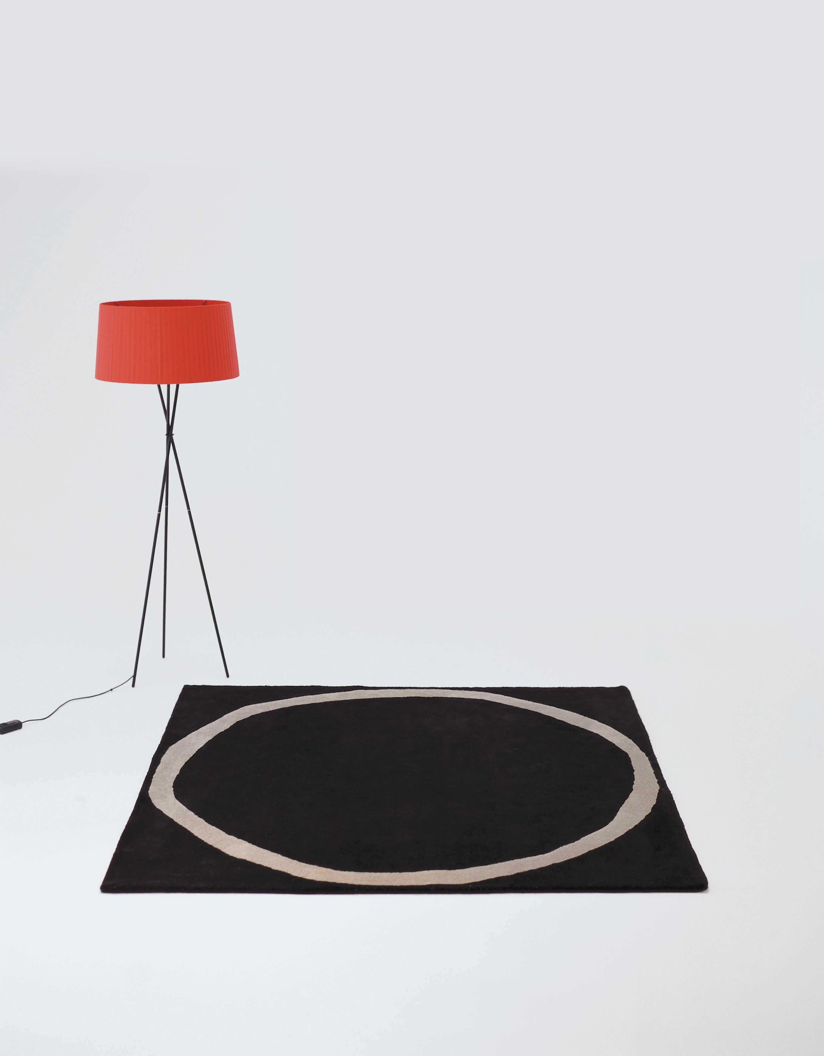 Spanish Large Nanimarquina 'Aros' Round Rug in Red and Black For Sale