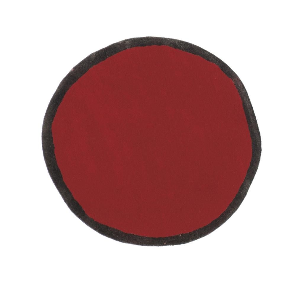 Laine Grand tapis rond « Aros » de Nanimarquina en rouge et noir en vente
