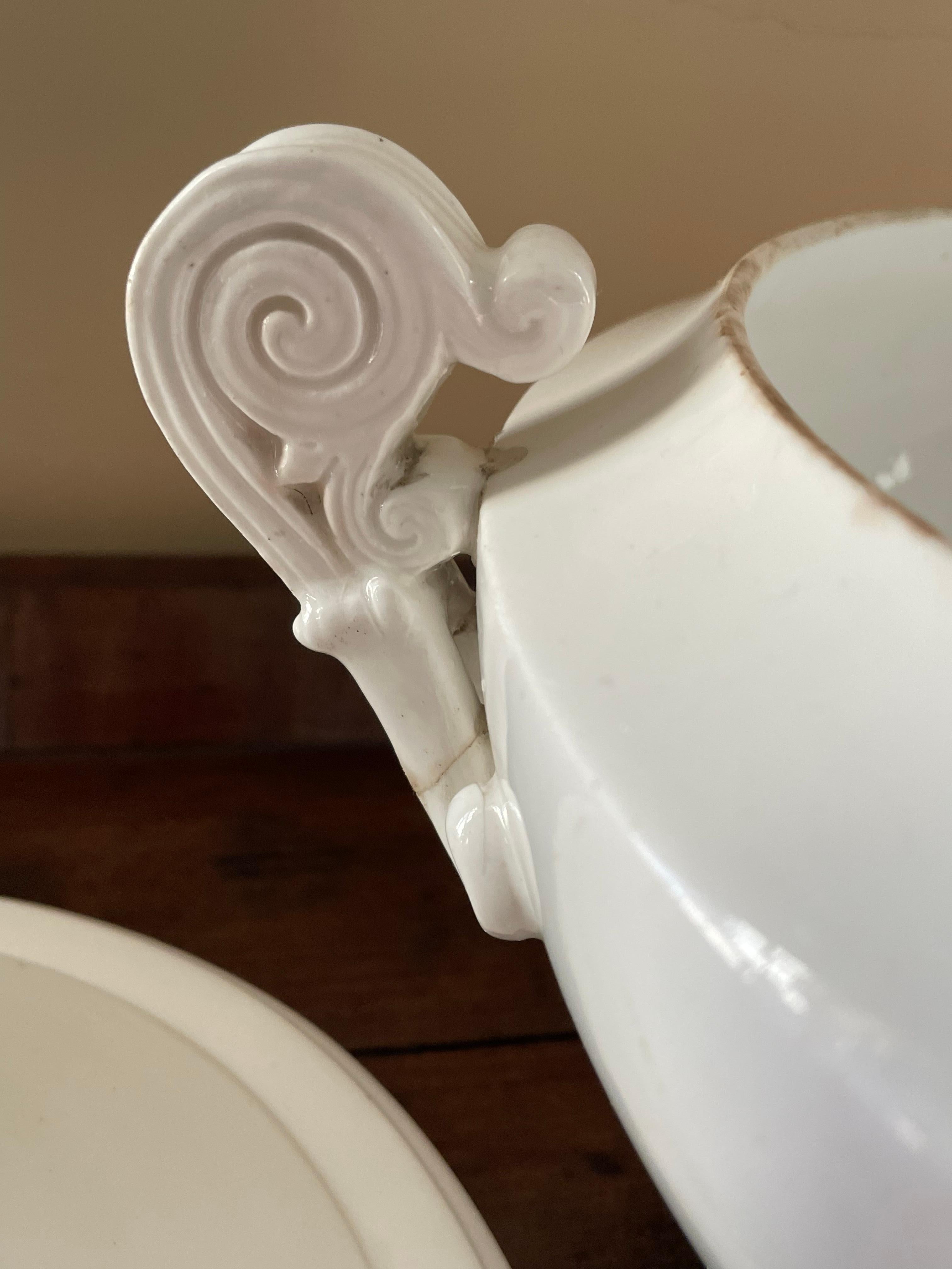 Large Naples White Porcelain Hercules Tureen For Sale 6