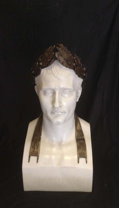 Large Napoleon as Caesar Marble Bust, 20th Century