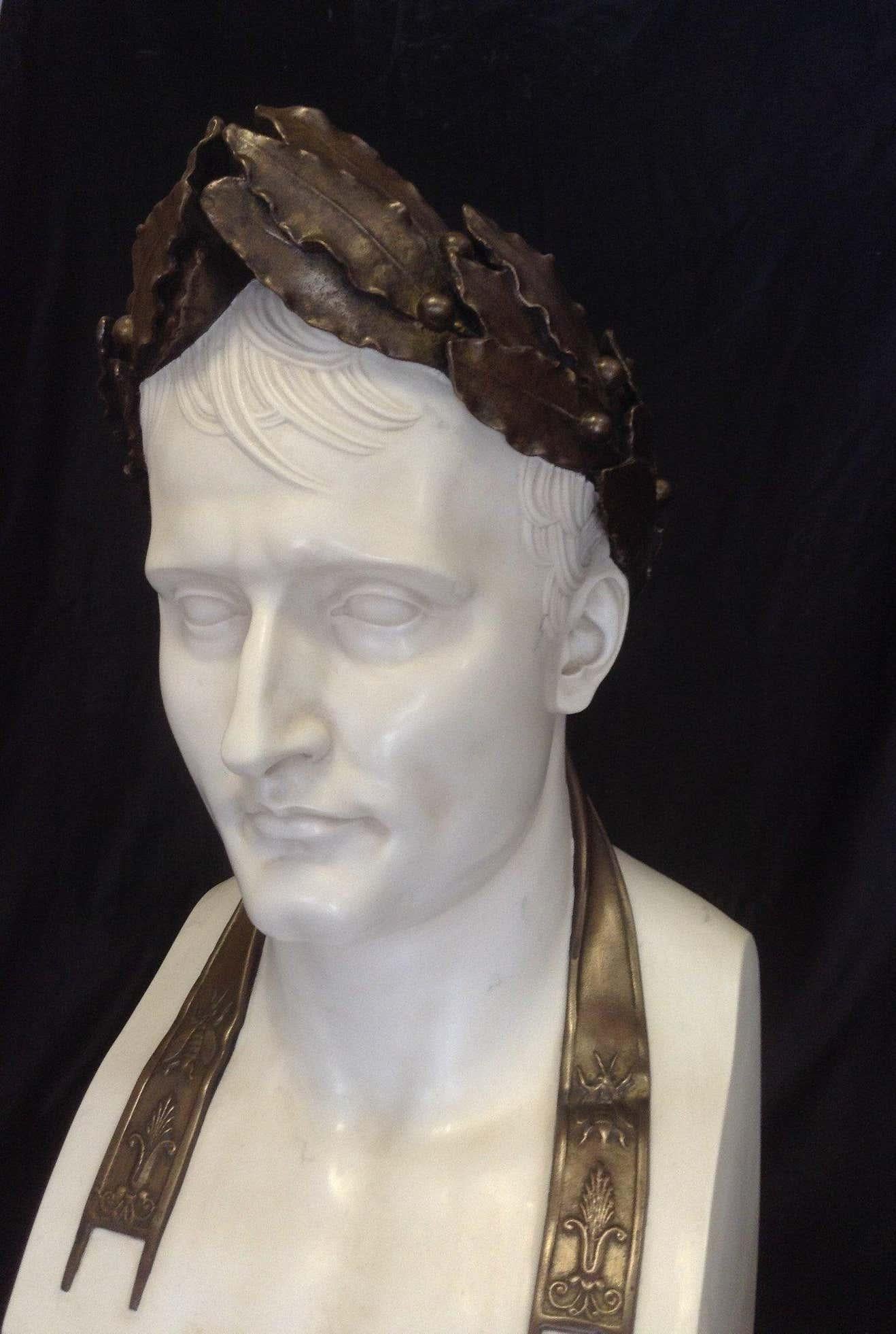 Large Napoleon as Caesar Marble Bust, 20th Century In Excellent Condition In Southall, GB