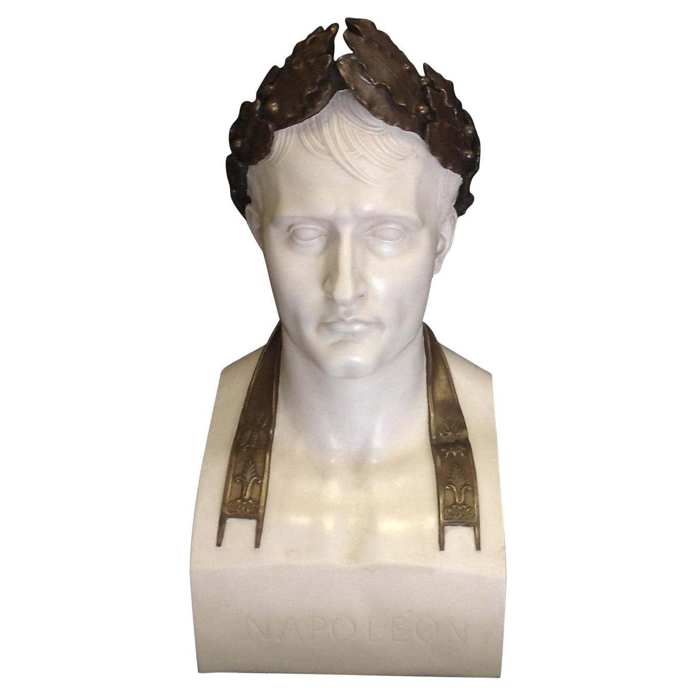 Large Napoleon as Caesar Marble Bust, 20th Century
