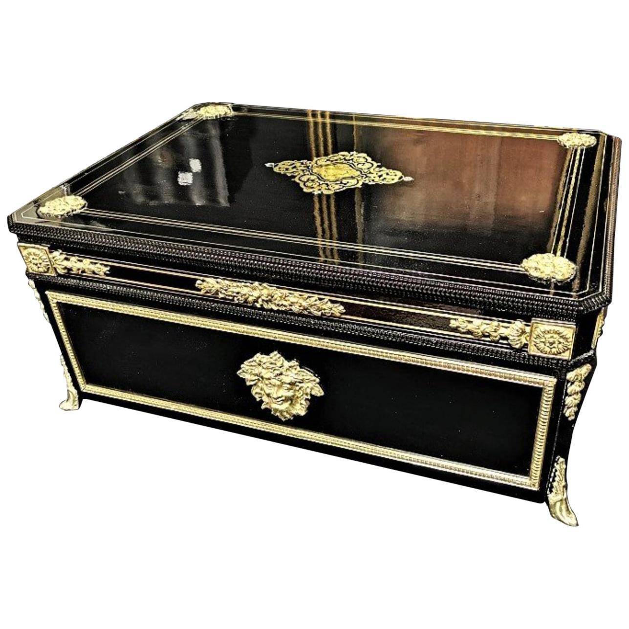 Large Napoleon III Boulle Marquetry Box, France, 19th Century