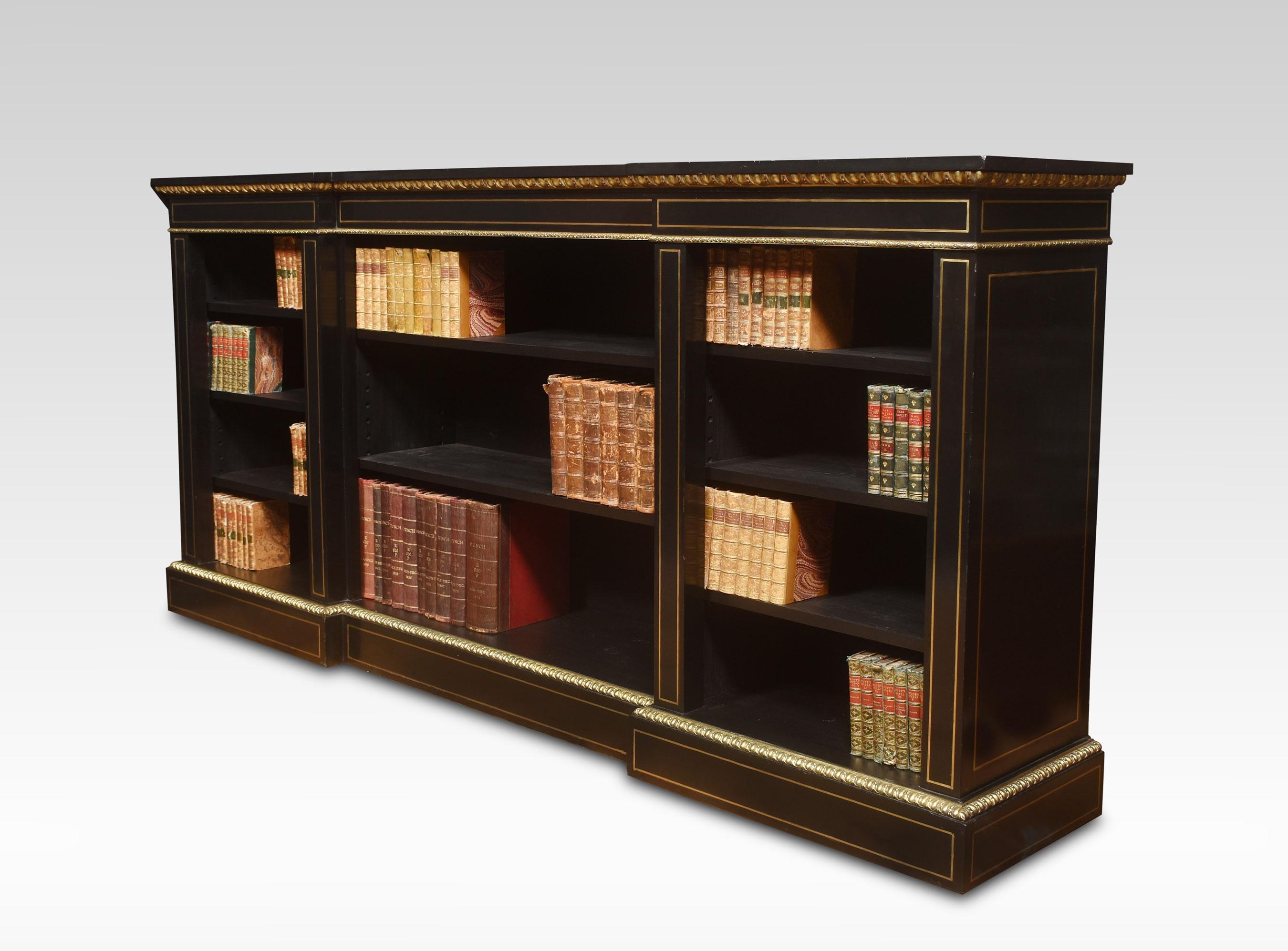 Large Napoleon III Brass Mounted Open Bookcase In Good Condition For Sale In Cheshire, GB