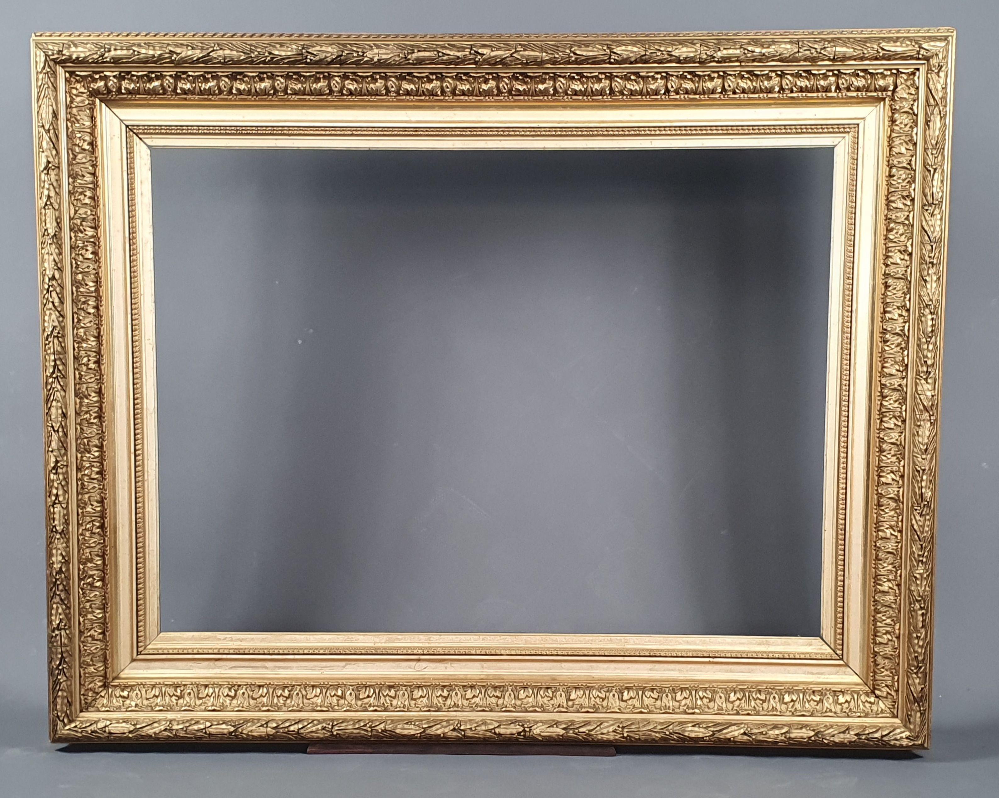 French Large Napoleon III Frame in Wood and Gilded Stucco For Sale