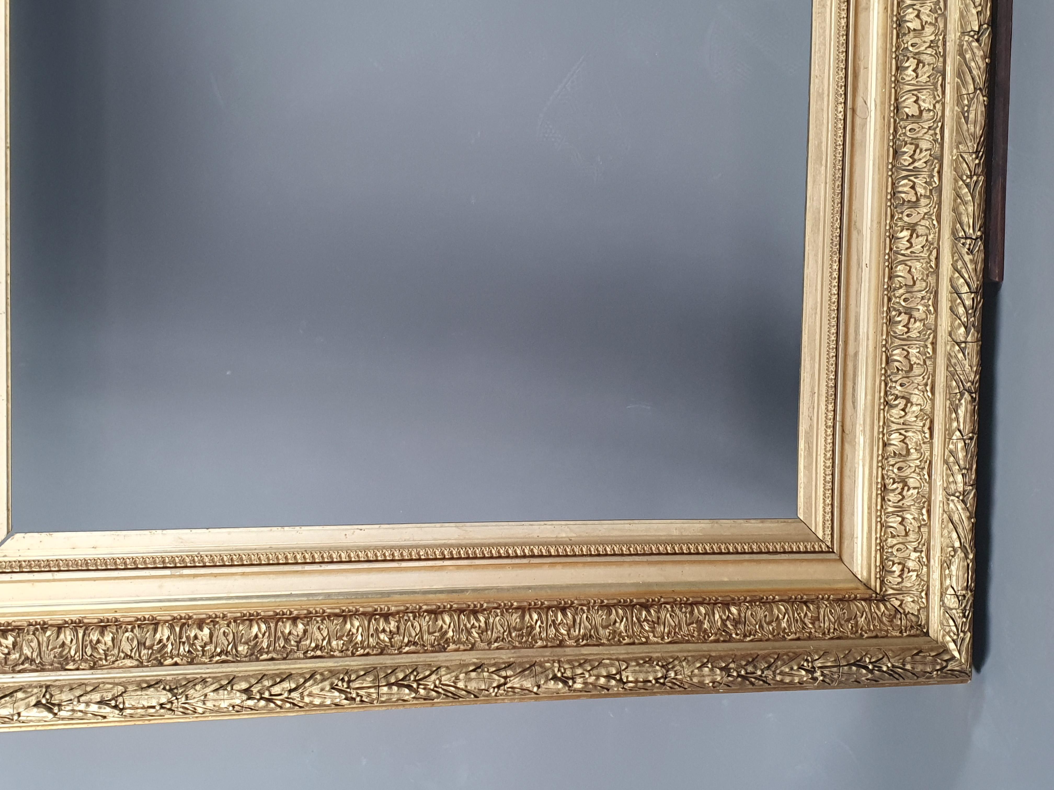 Large Napoleon III Frame in Wood and Gilded Stucco In Good Condition For Sale In BARSAC, FR
