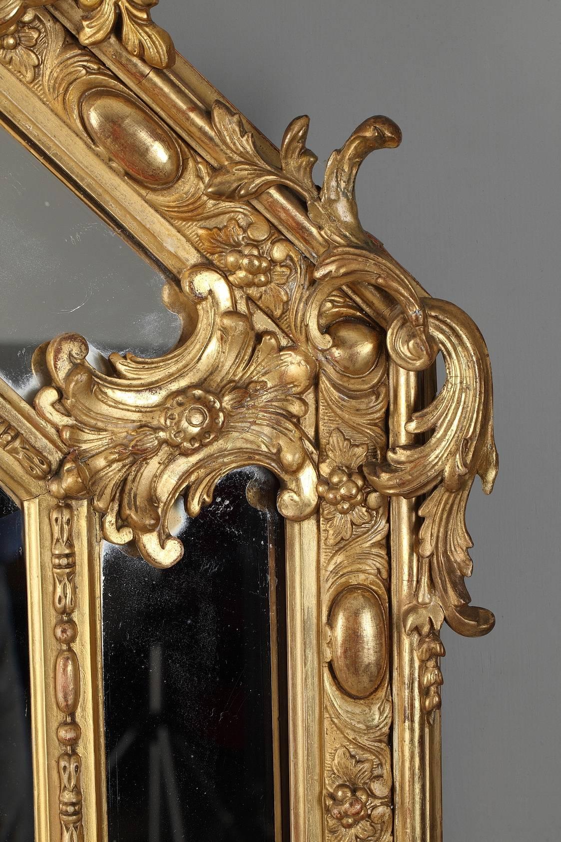 Large Napoleon III Giltwood and Stucco Mirror 2