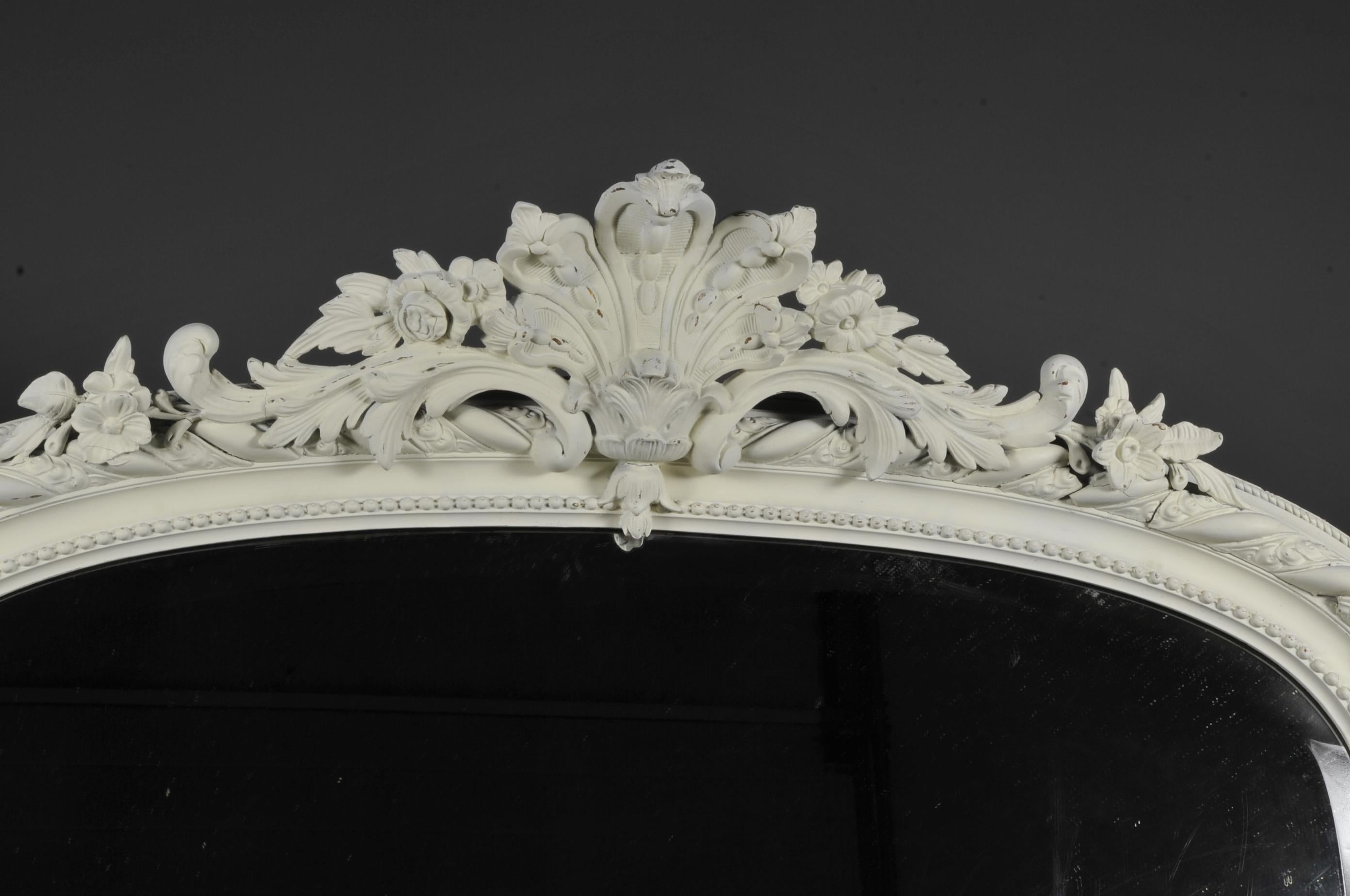 Large Napoleon III Mirror in Lacquered Wood and Stucco In Good Condition In BARSAC, FR