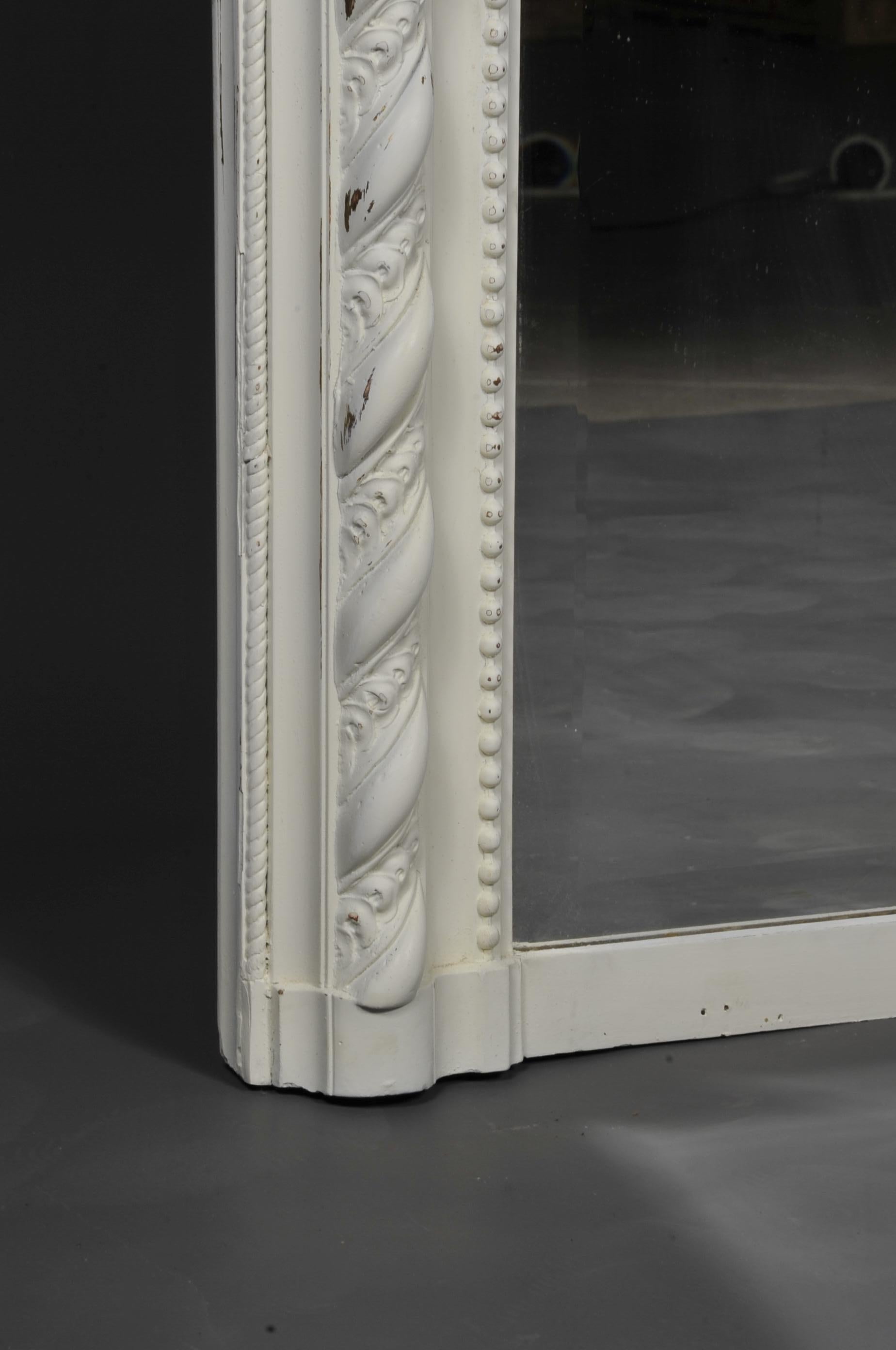 Large Napoleon III Mirror in Lacquered Wood and Stucco 2