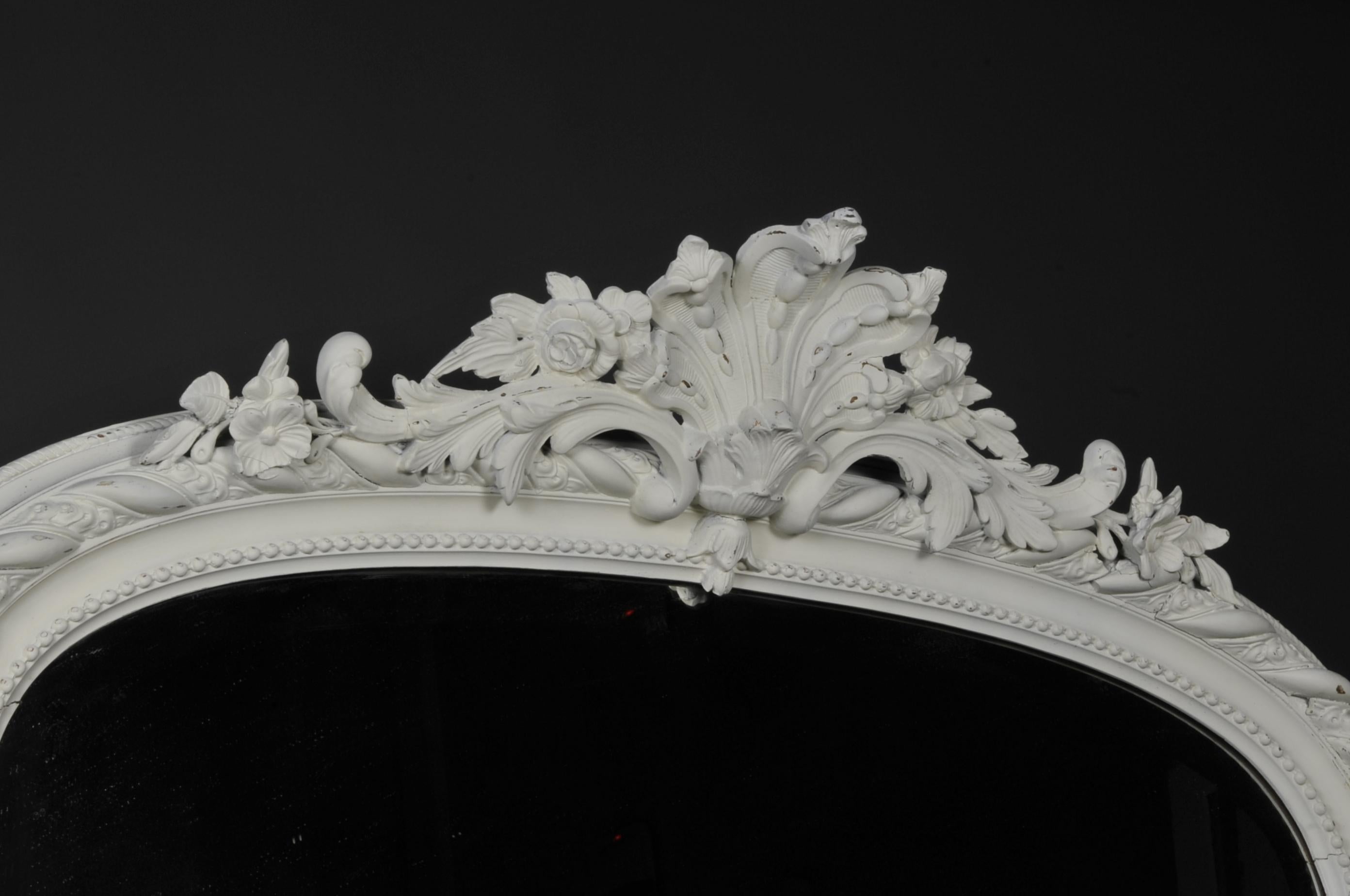 Large Napoleon III Mirror in Lacquered Wood and Stucco 4
