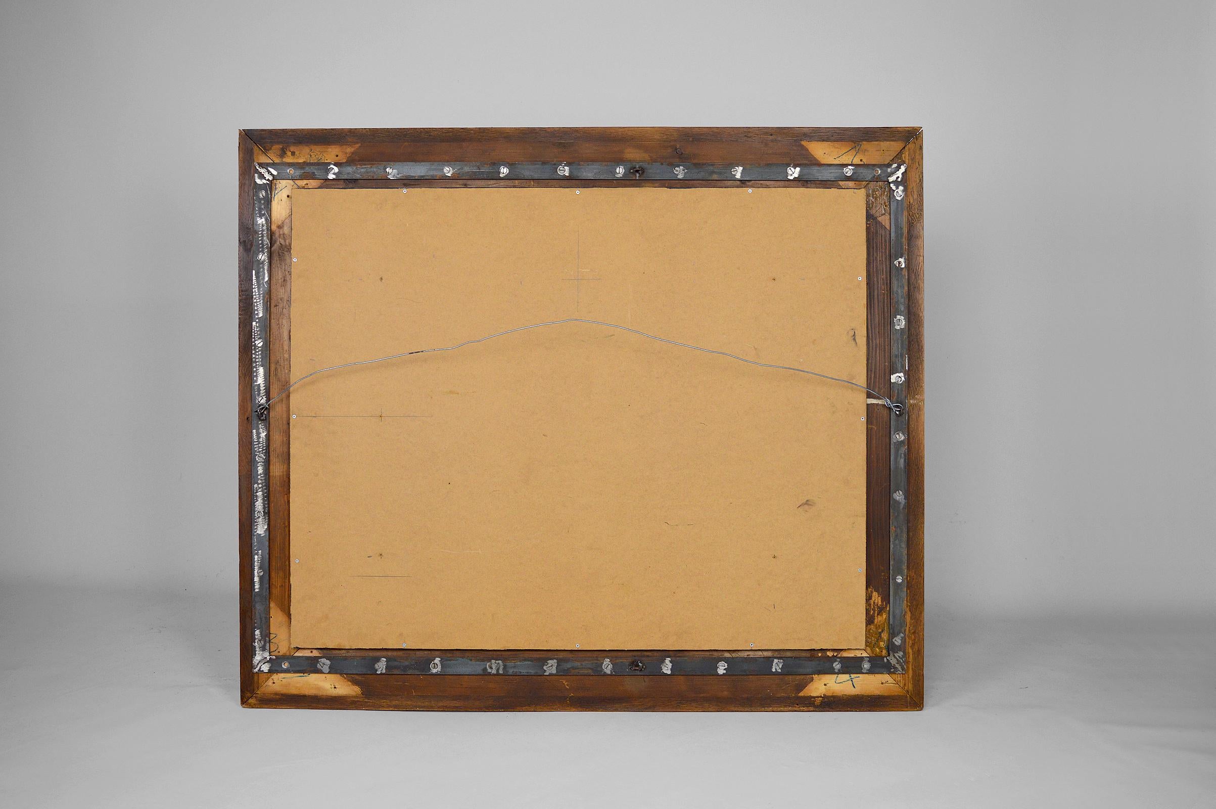 Large Napoleon III Mirror in Molded Oak, France, circa 1860 For Sale 9