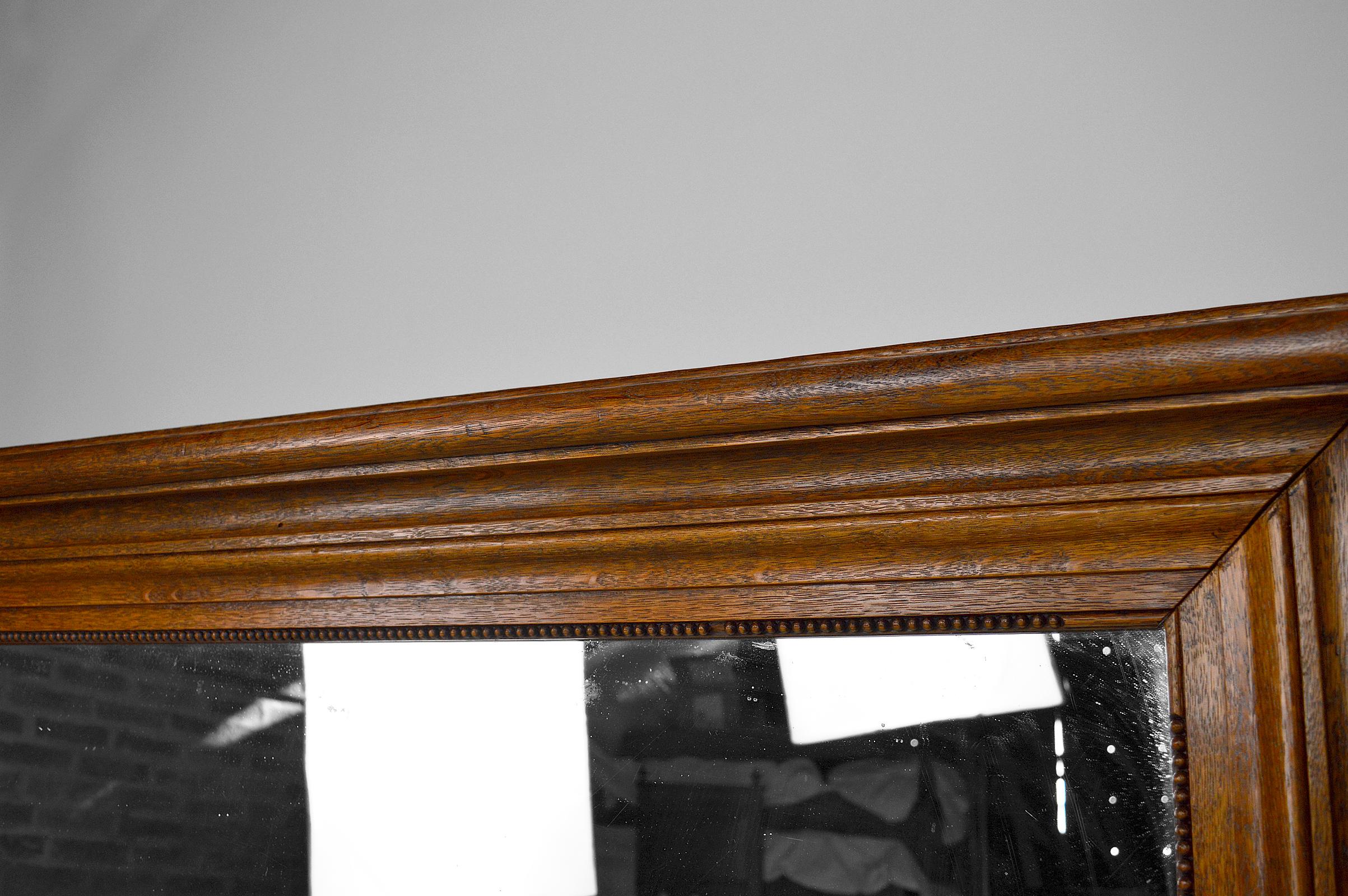 Grande specchio Napoleone III in Oak modellato, Francia, circa 1860 in vendita 2