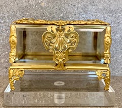 Large Napoleon III Ormolu Mounted Glass Casket / Box French