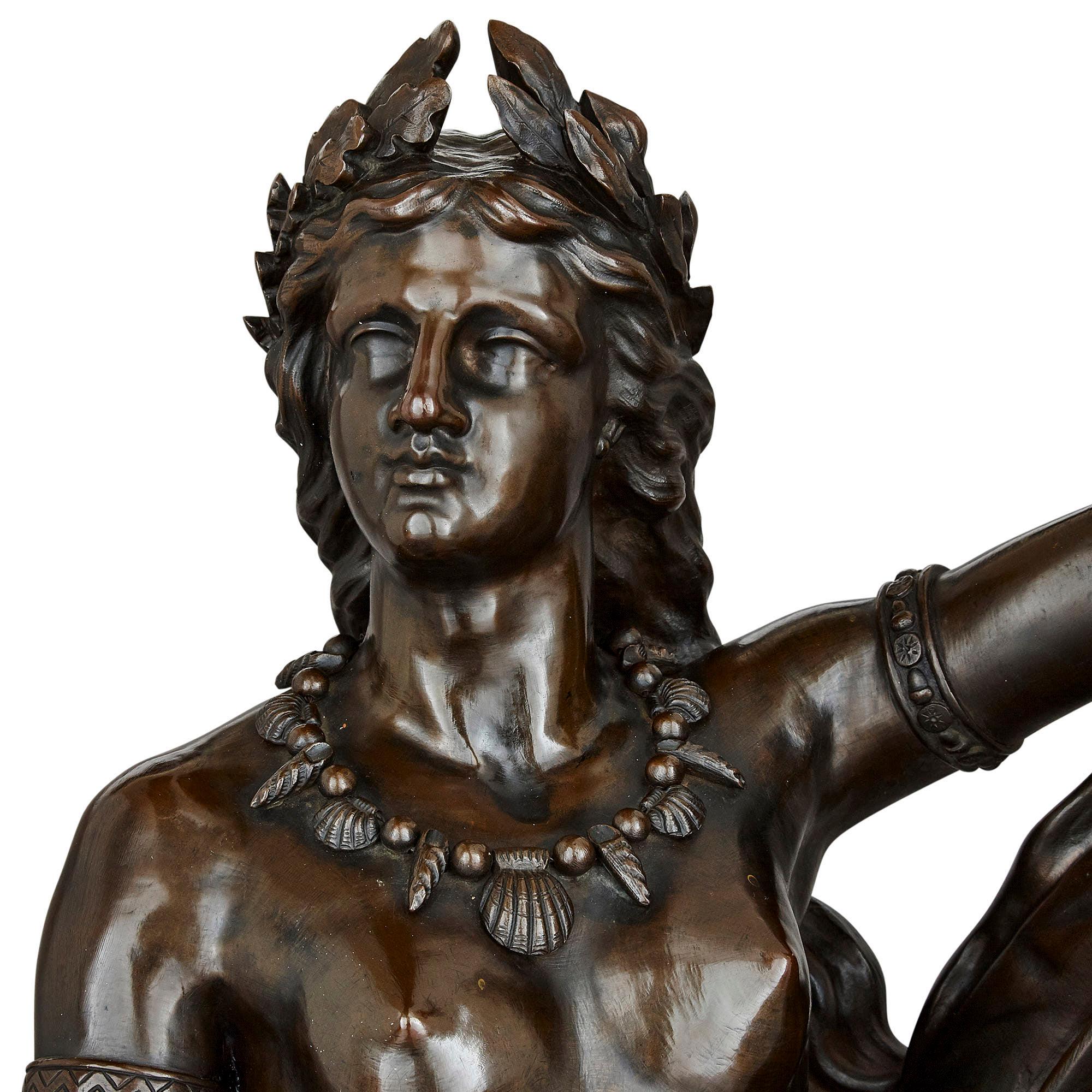 Français Grande sculpture en bronze d'époque Napoléon III de Jules Bertin en vente
