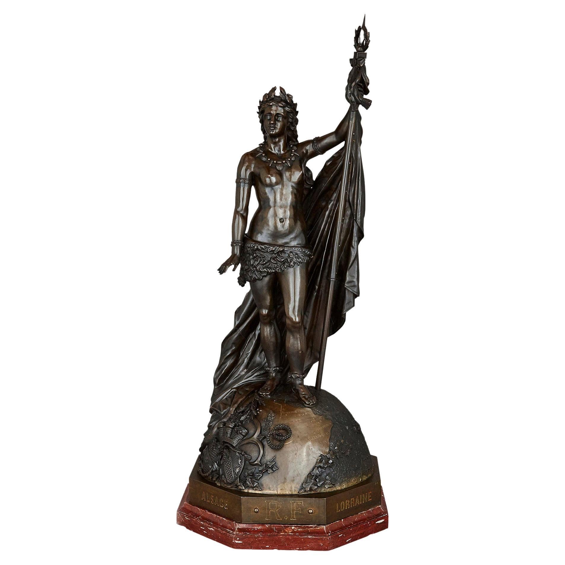 Grande sculpture en bronze d'époque Napoléon III de Jules Bertin
