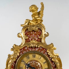 Gran juego de repisa de bronce dorado de la época de Napoleón III,  siglo XIX