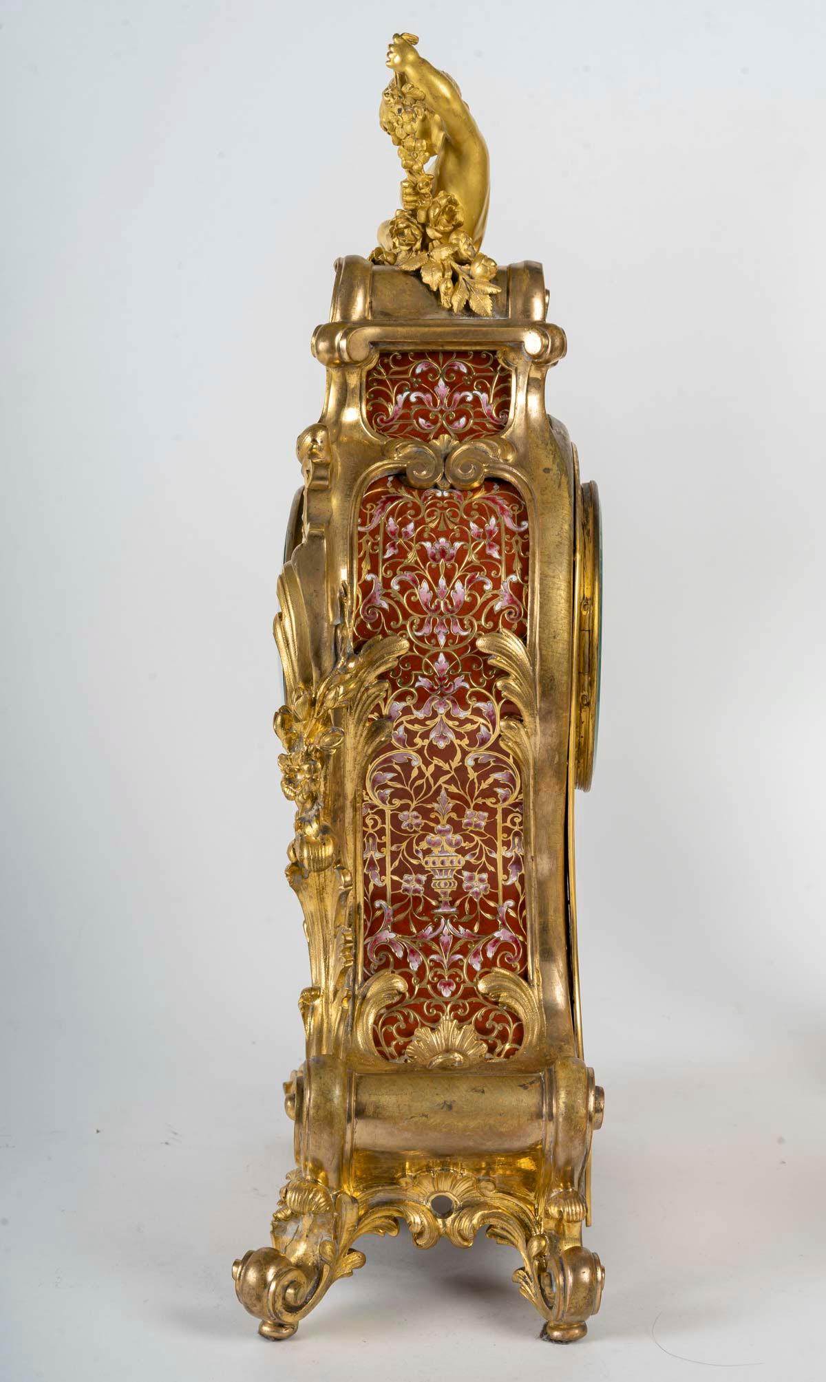Large Napoleon III Period Gilt Bronze Mantel Set,  19th Century For Sale 3